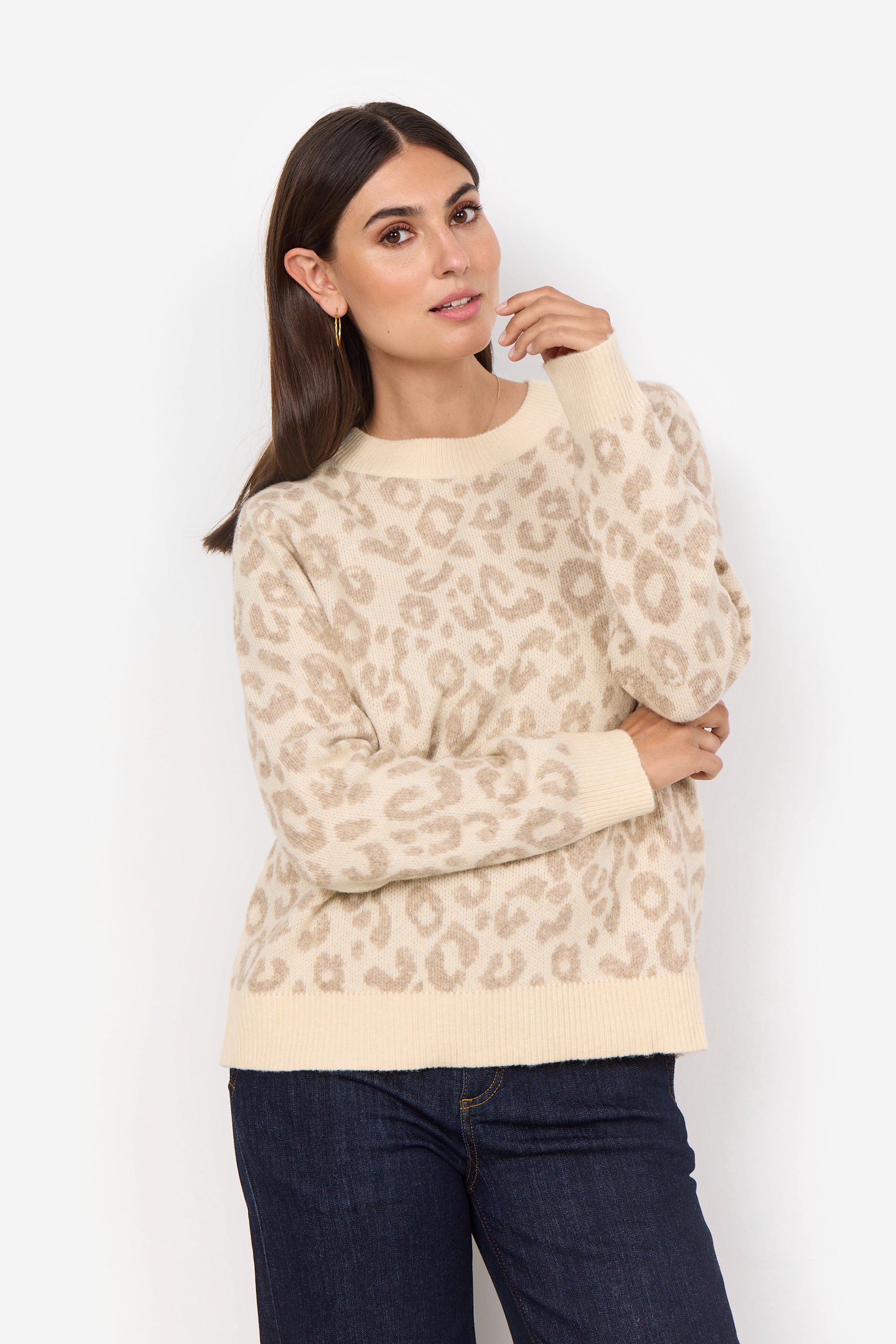 Ine Jumper - Cream Animal Print