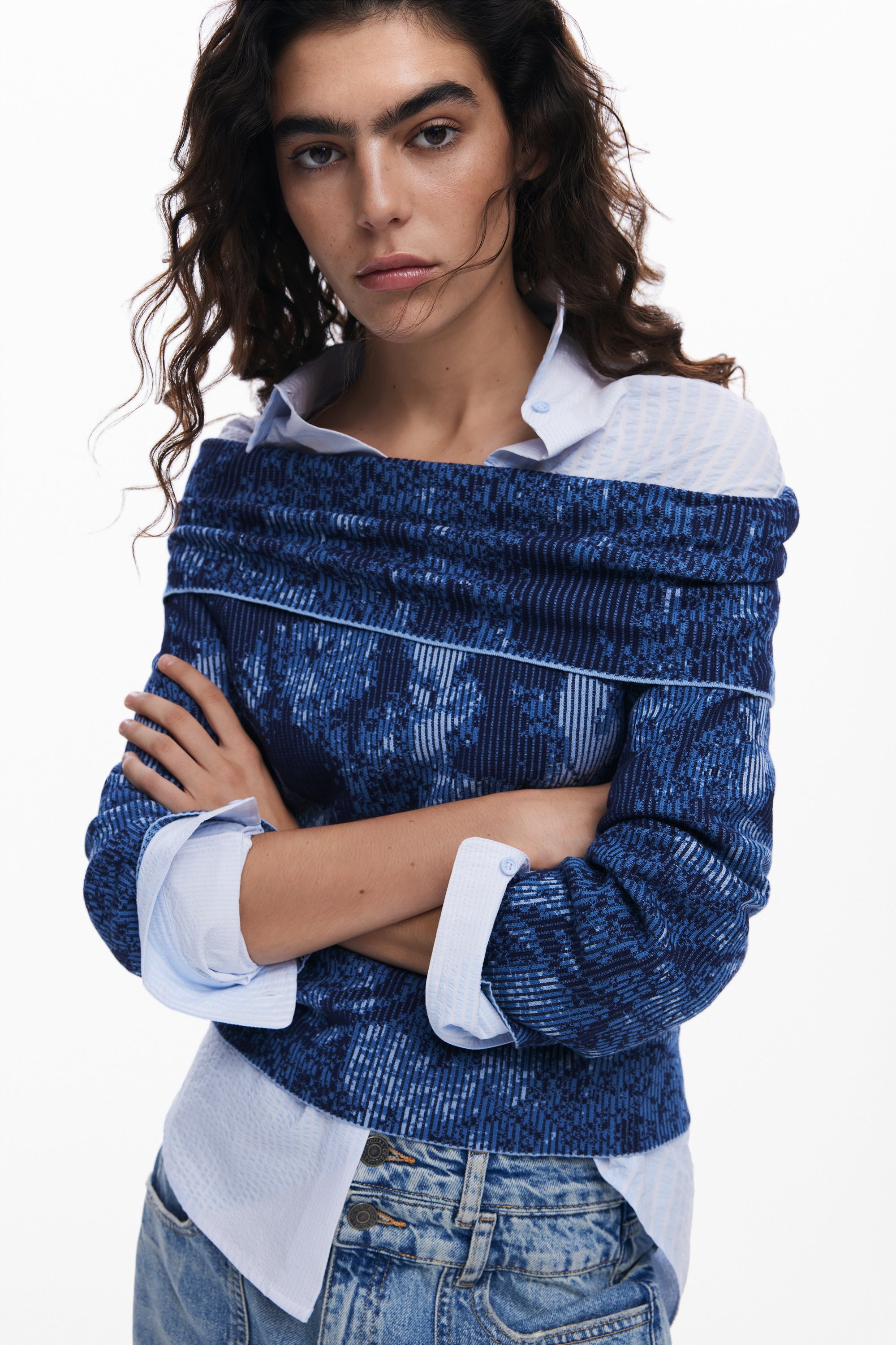 Bardot Jumper - Blue