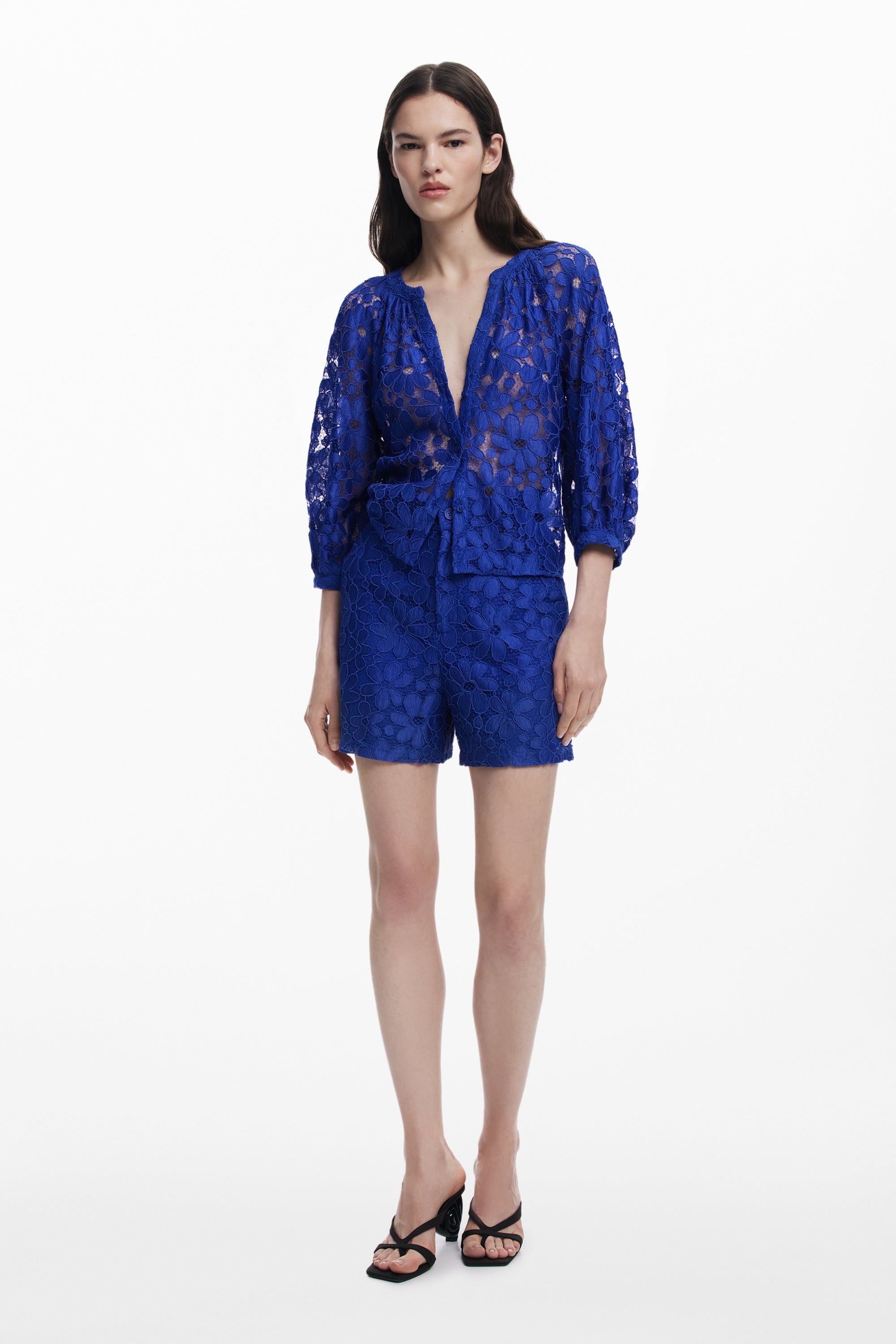 Lace Shorts - Blue