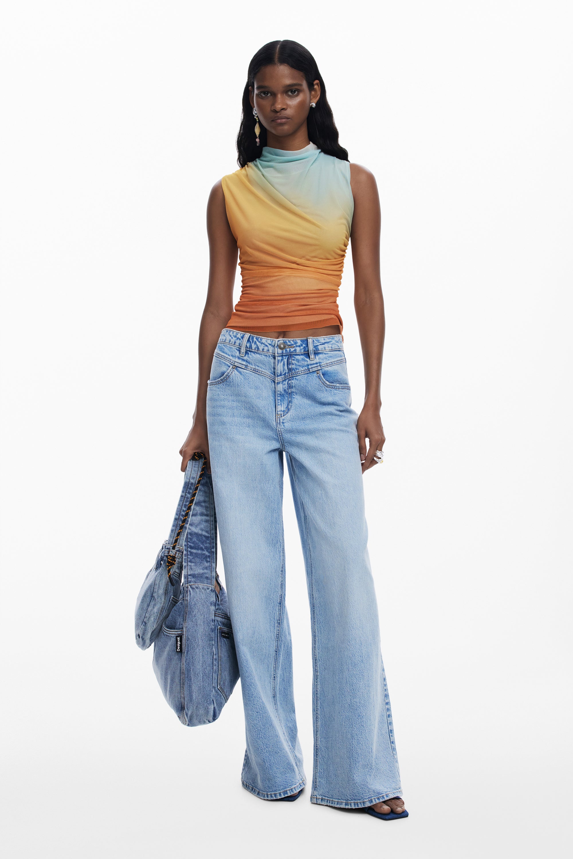 Ruched Top - Orange