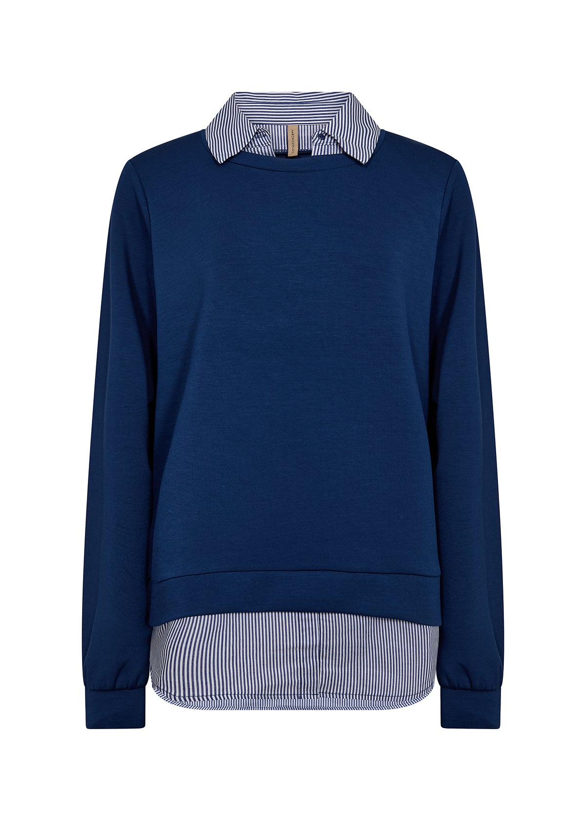 Banu Stripe Shirt Sweater - Royal Blue