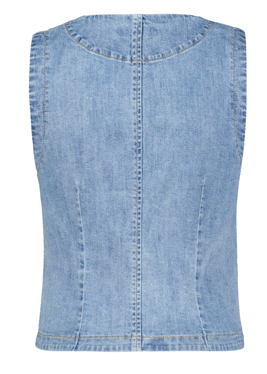 Denim waistcoat - light stone