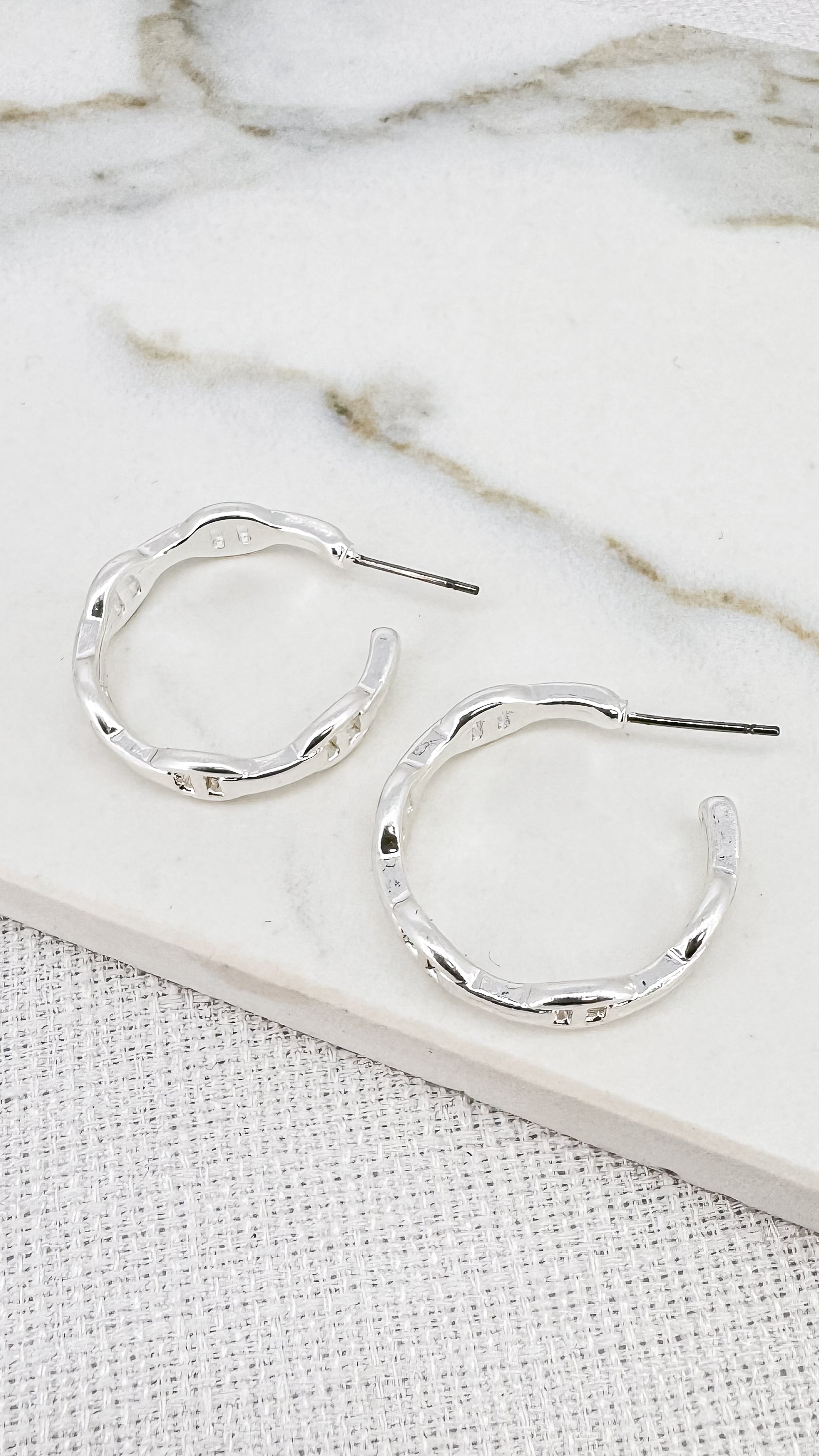 Chain Hoops - Silver