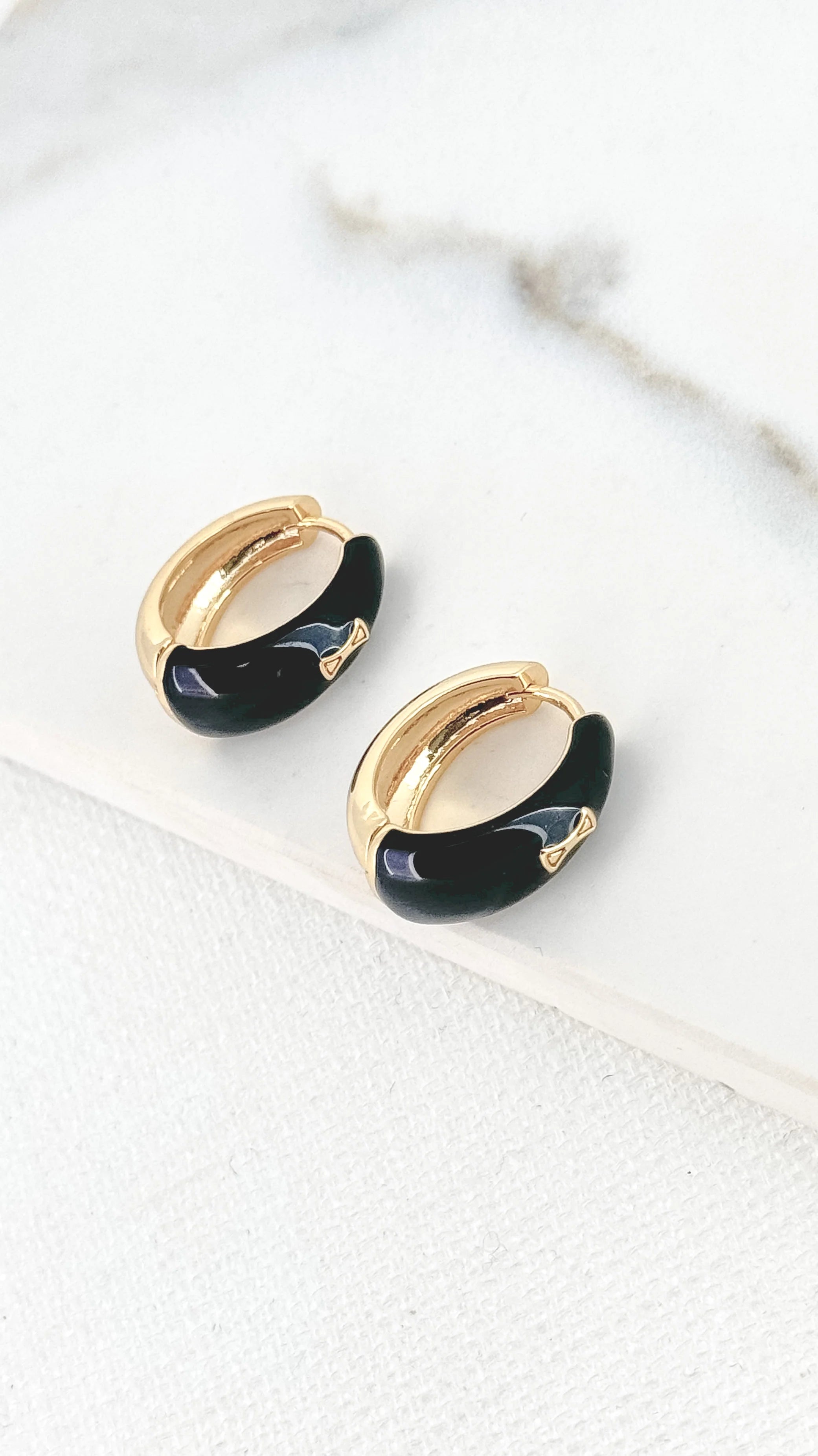 Small Hoops - Gold/Black