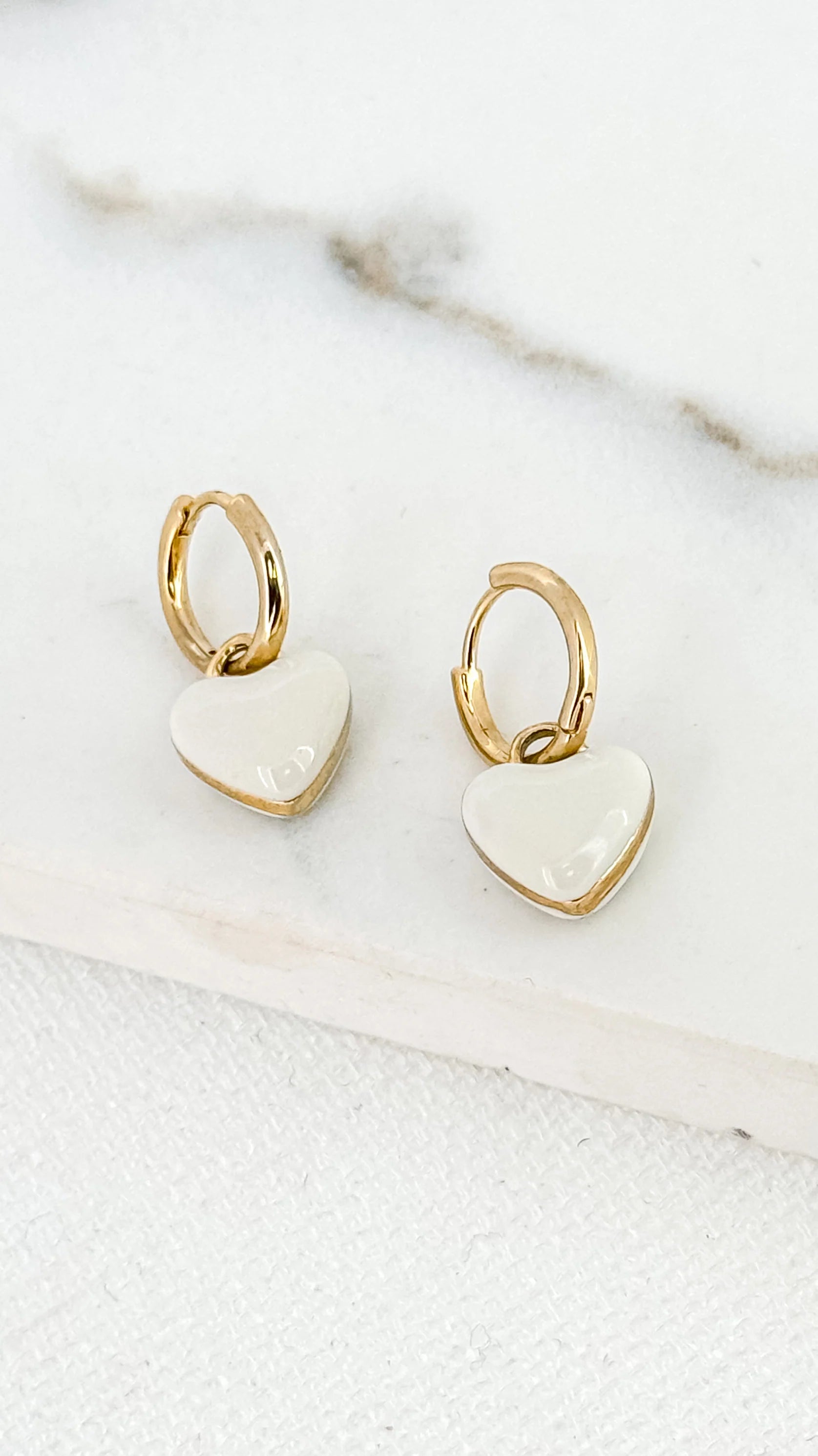 Heart Hoops - Gold/White