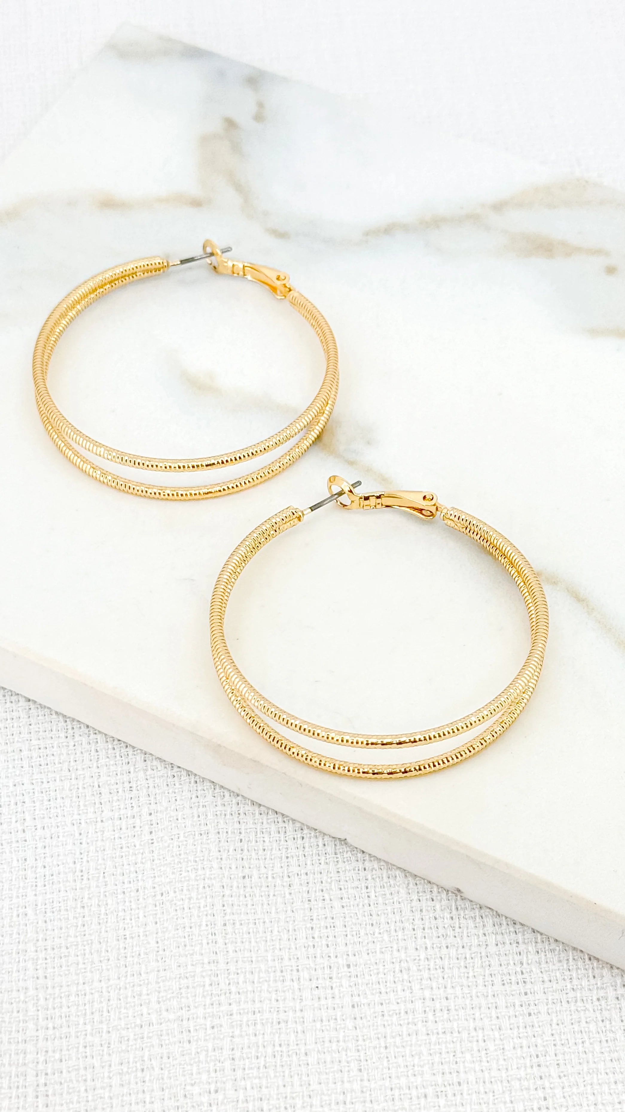 Layered Hoops - Gold
