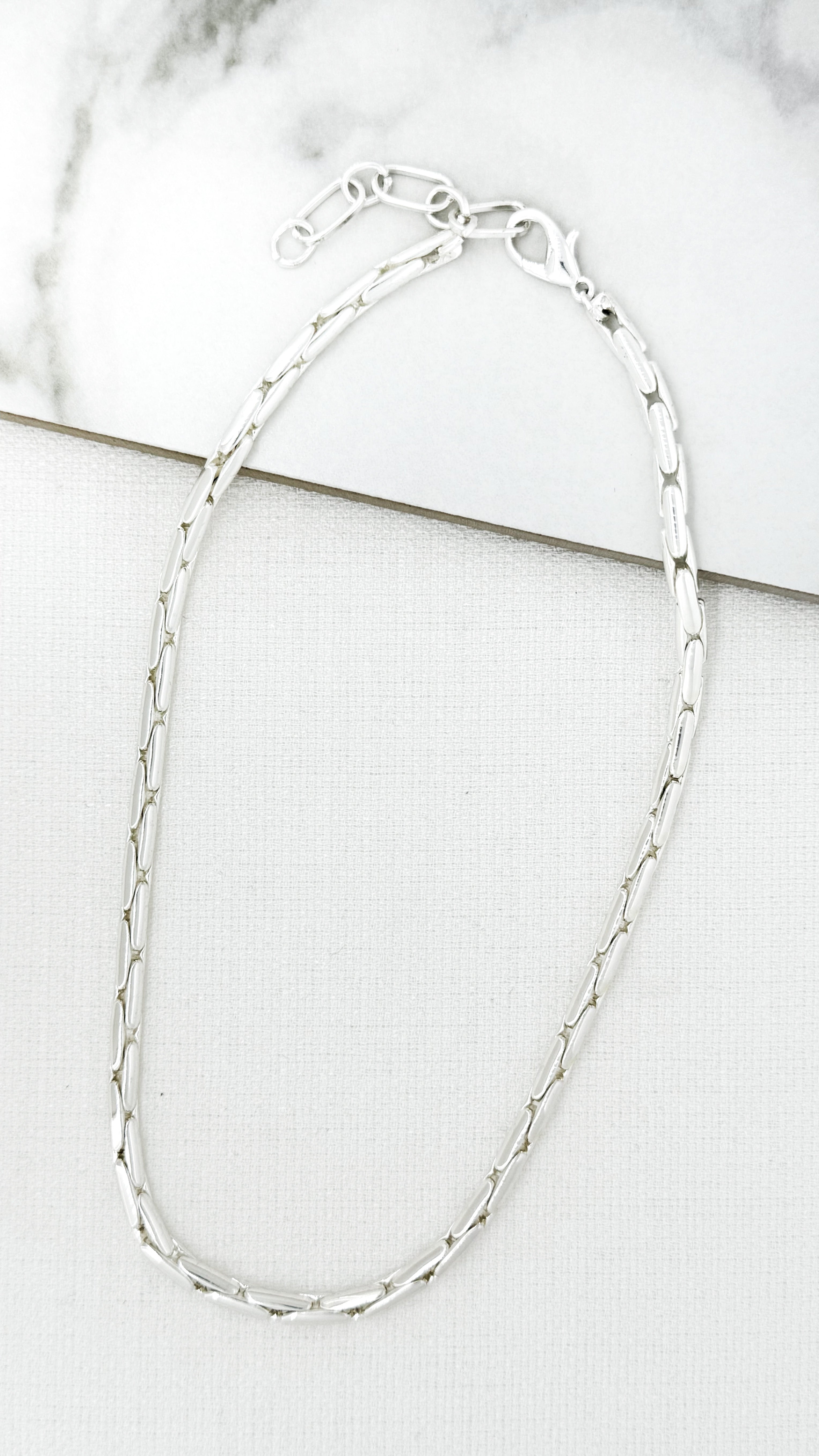 Short Rope Necklace - Silver
