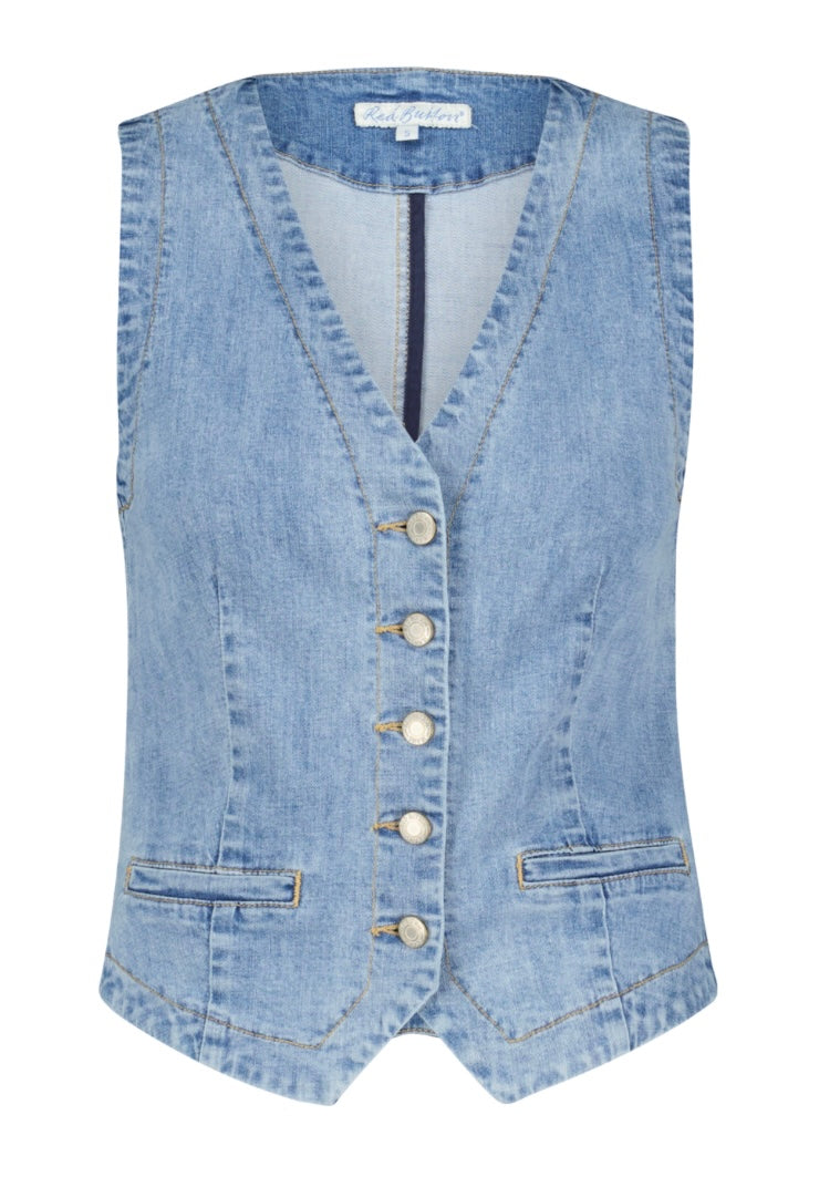 Denim waistcoat - light stone