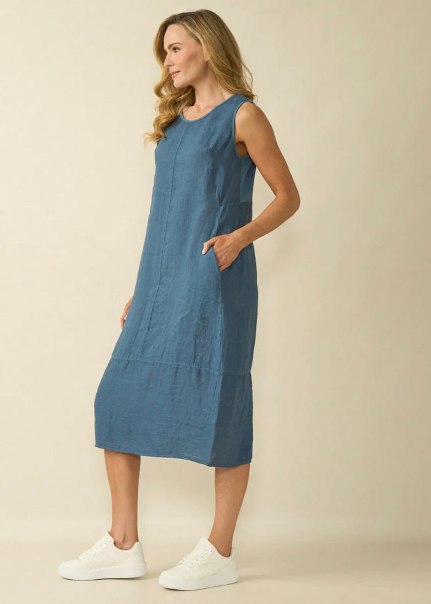 Linen Dress - Blue