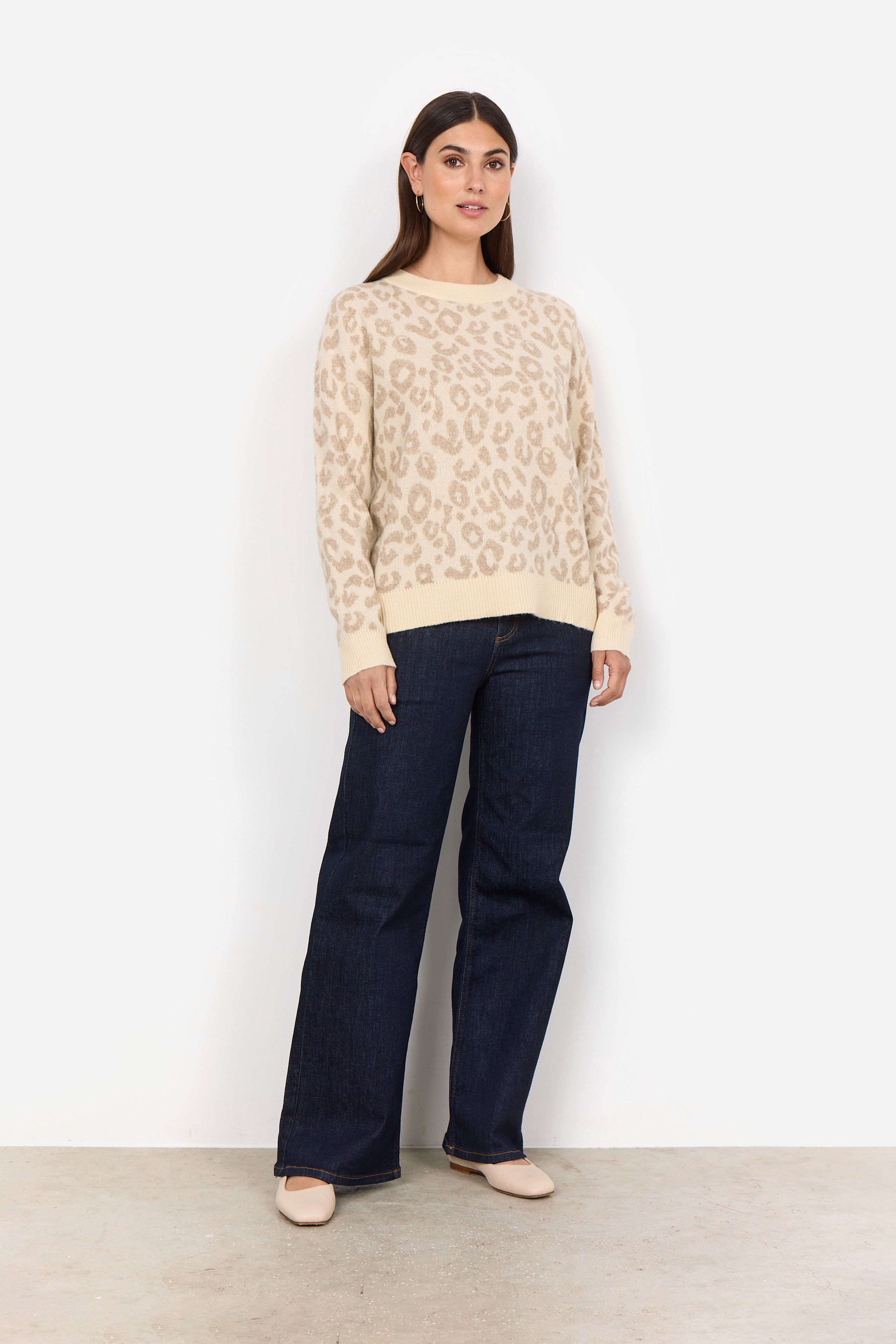 Ine Jumper - Cream Animal Print