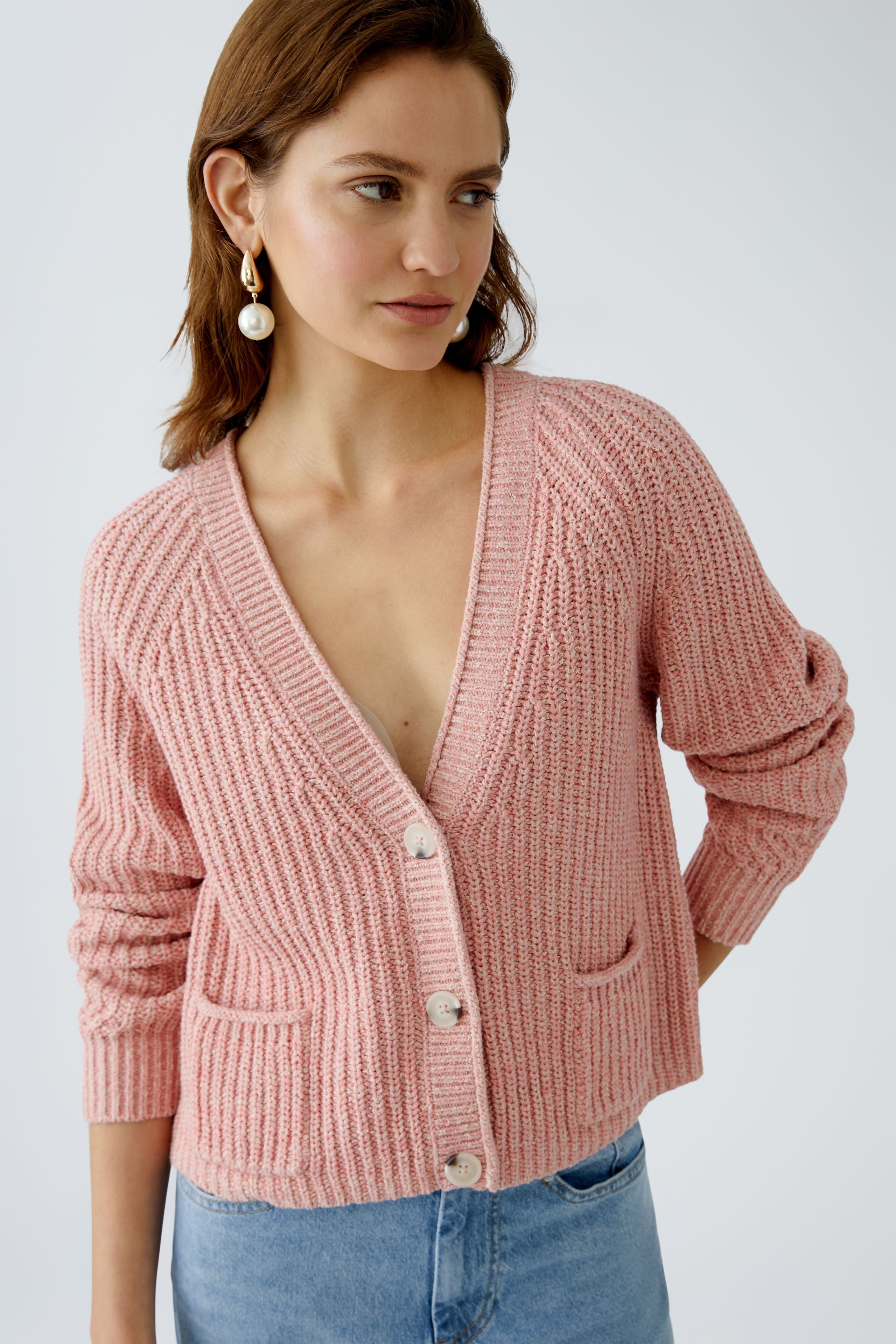 Cable Knit Cardigan - Pink