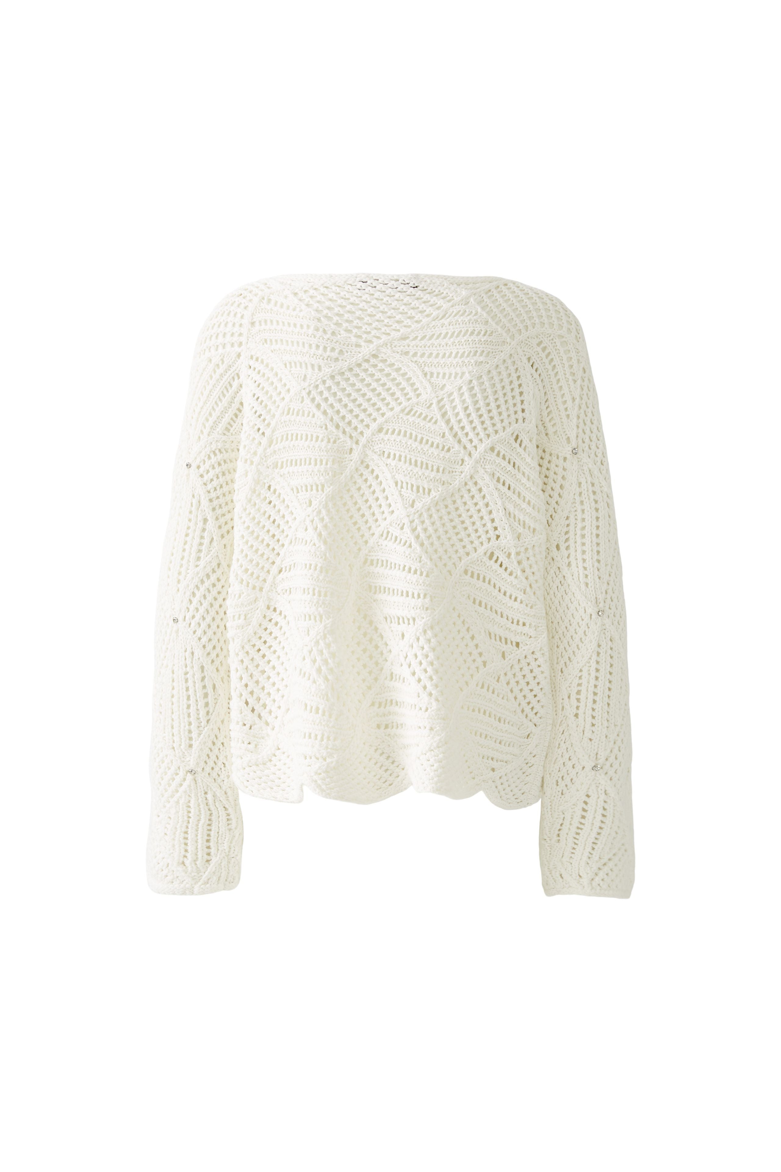 Scalloped Edge Jumper - White