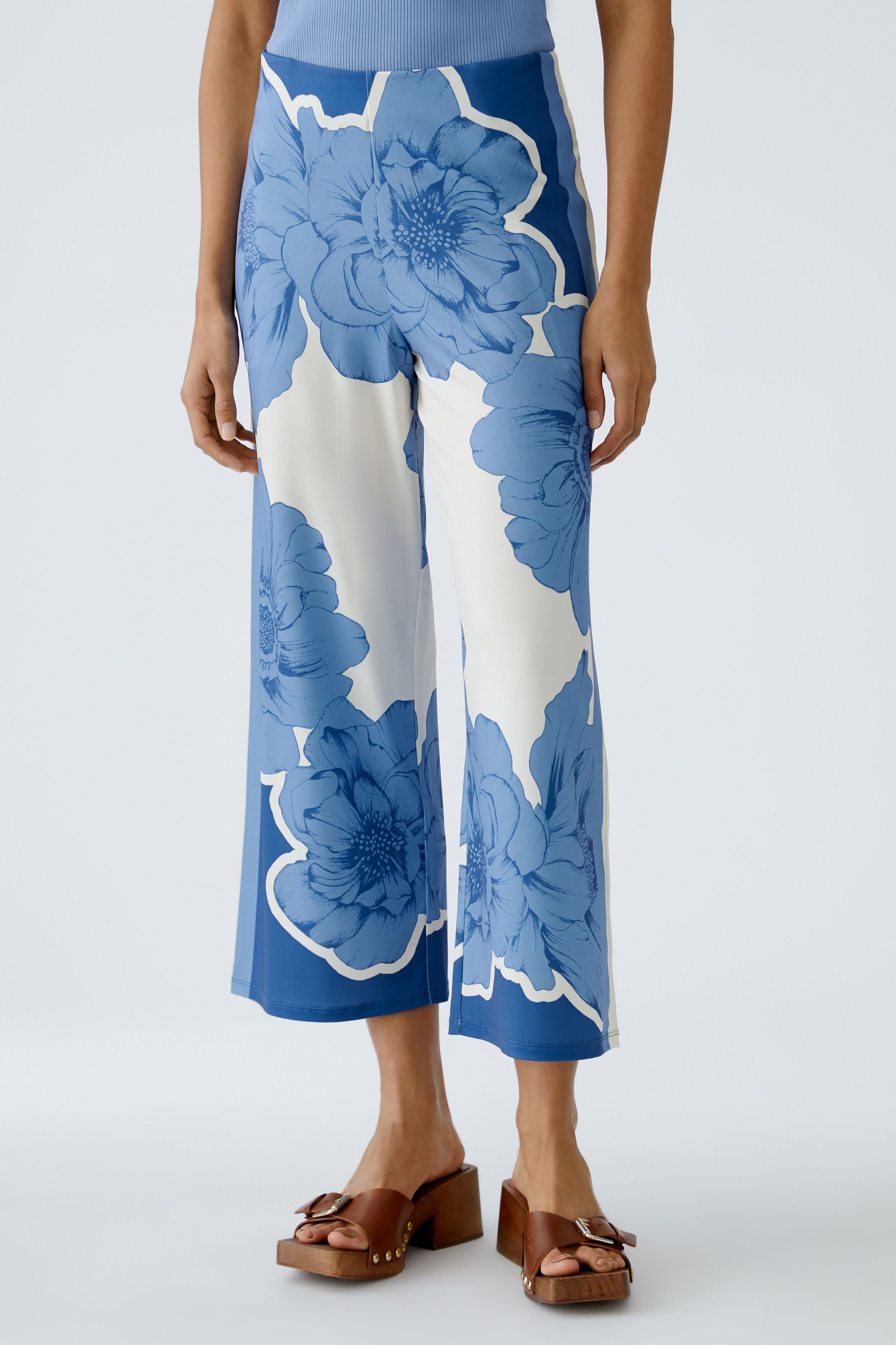 Floral Trousers - Blue/White