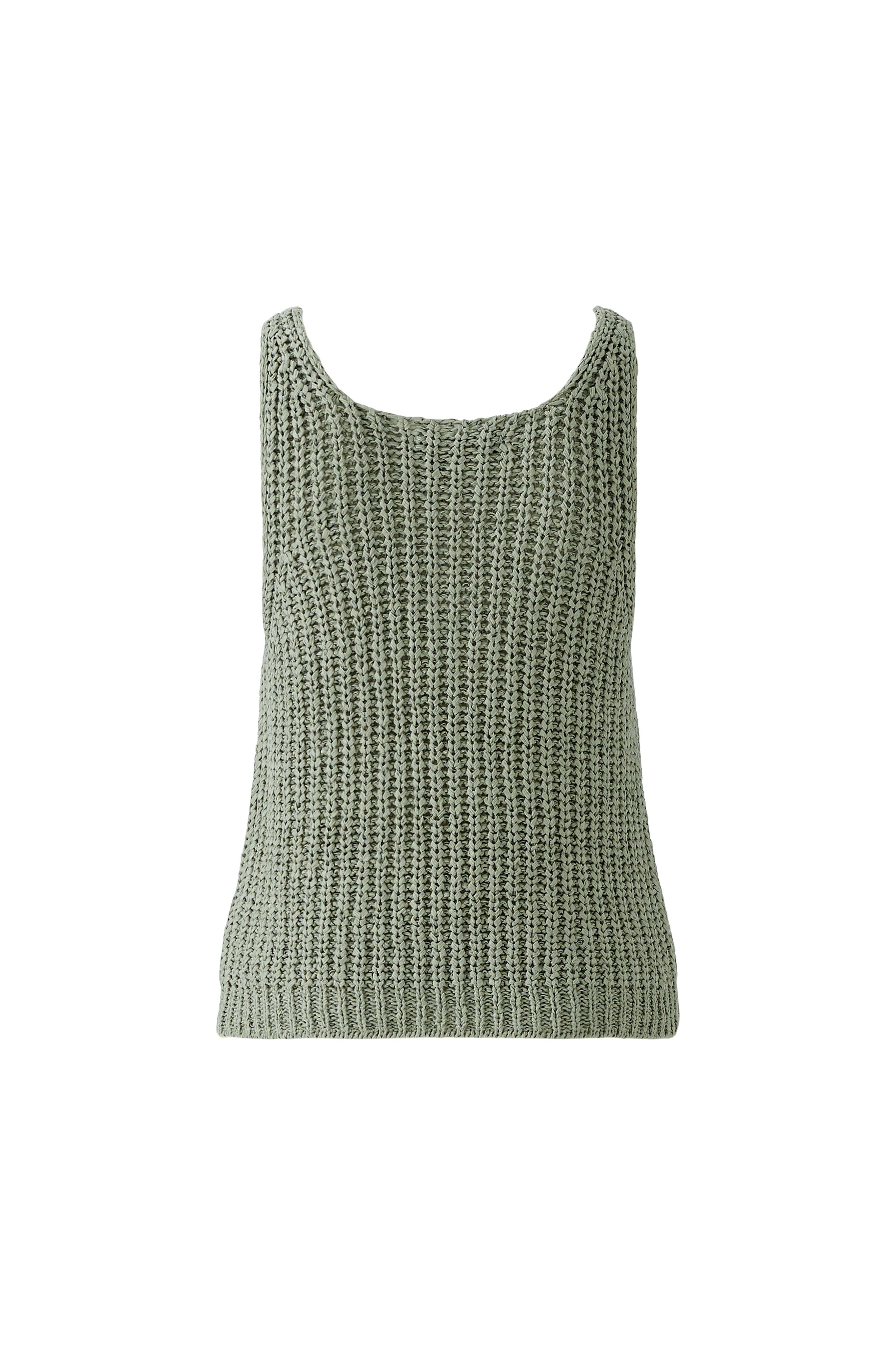 V-Neck Knitted Vest - Sage Green
