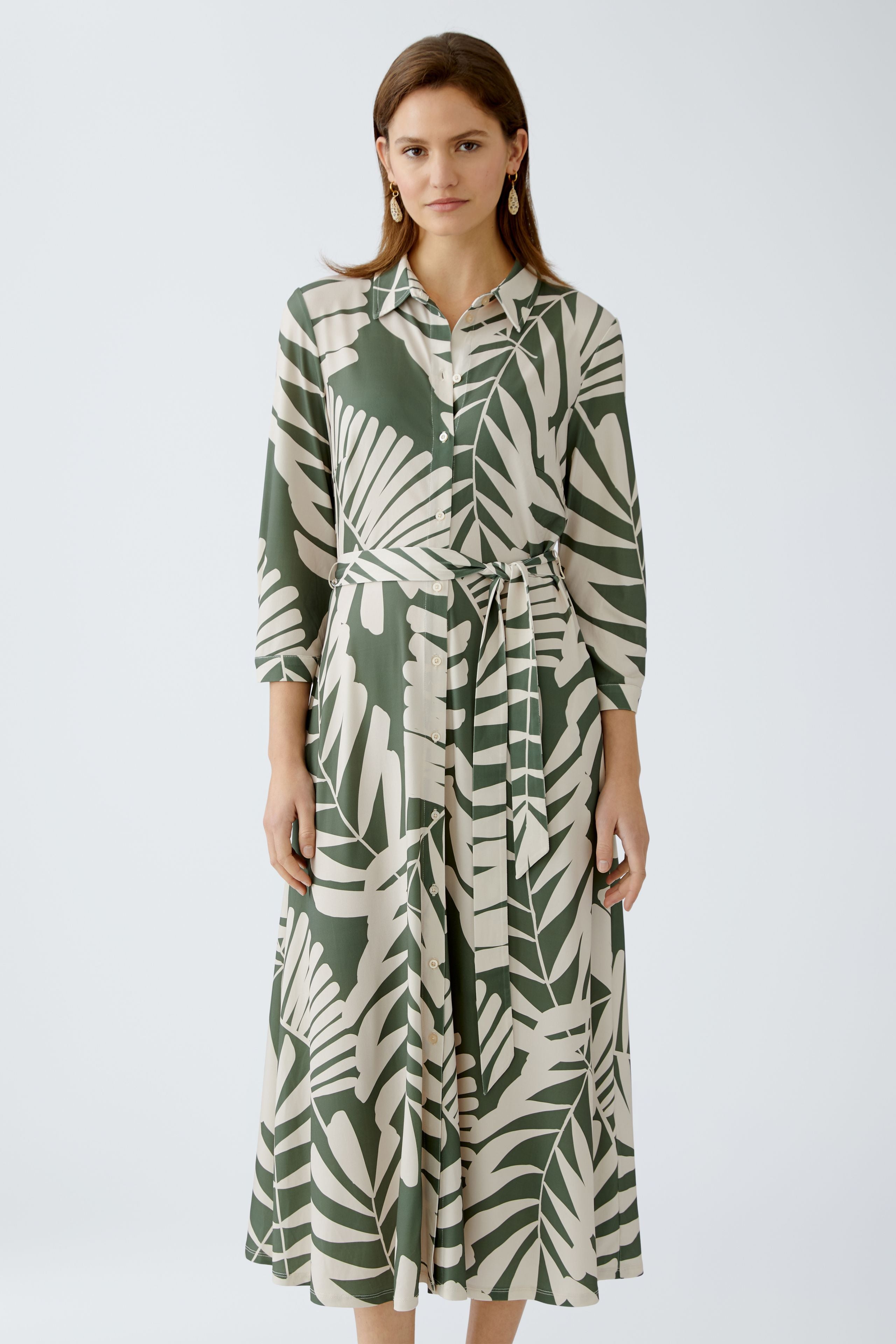 Shirt Floral Dress - Green/White