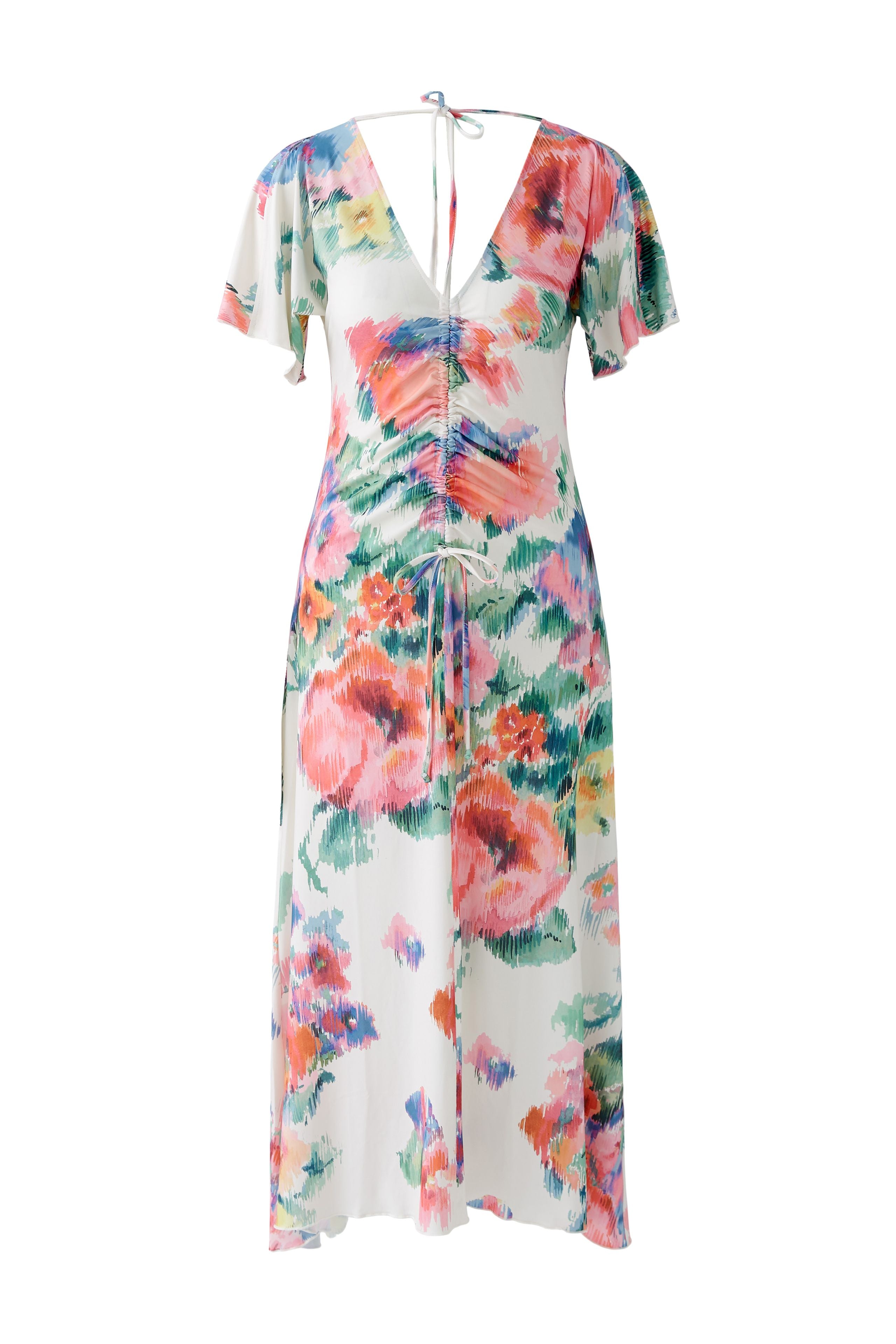 Floral Dress - White/Pink