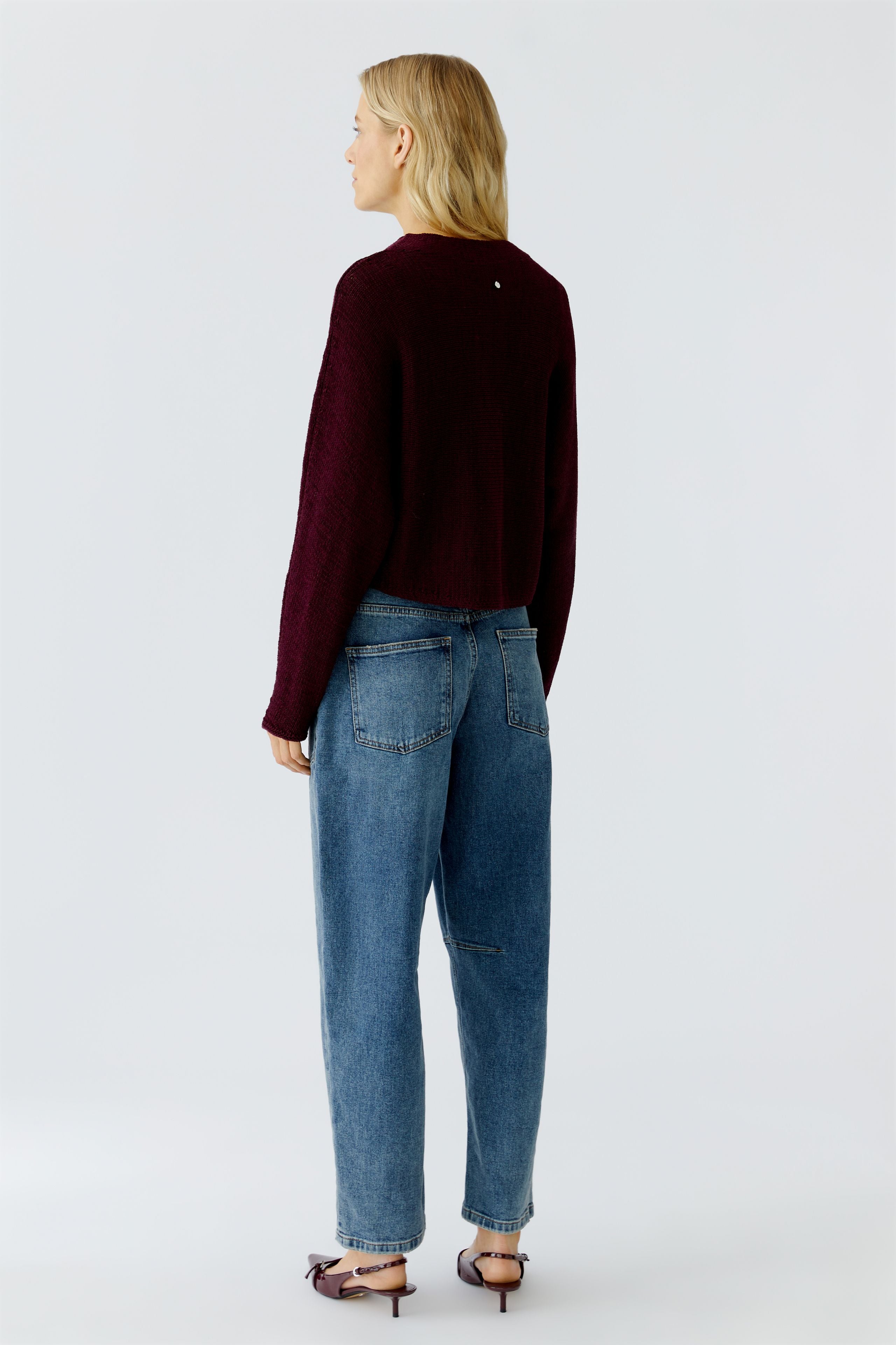 Knitted Crew Neck Jumper - Berry
