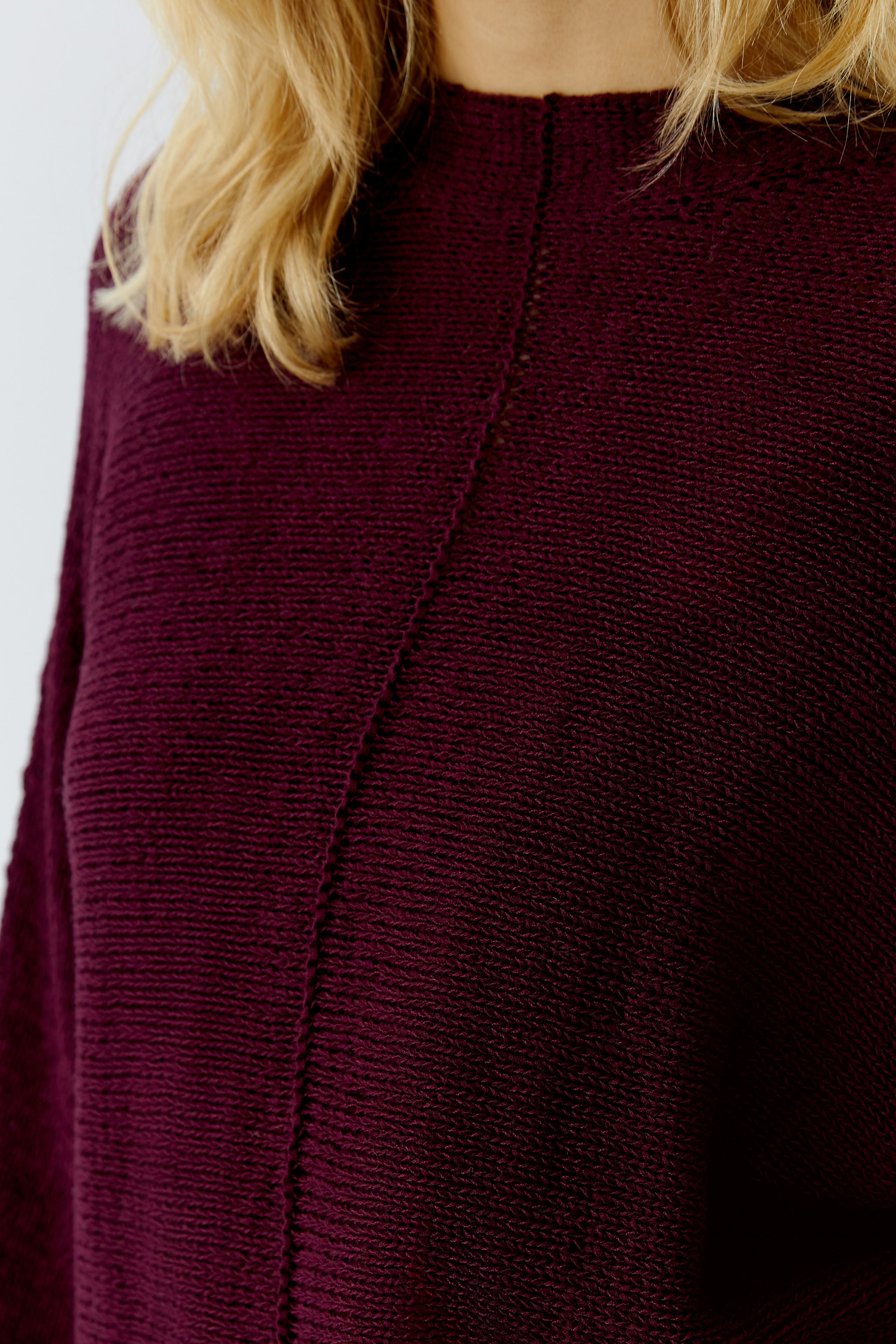Knitted Crew Neck Jumper - Berry