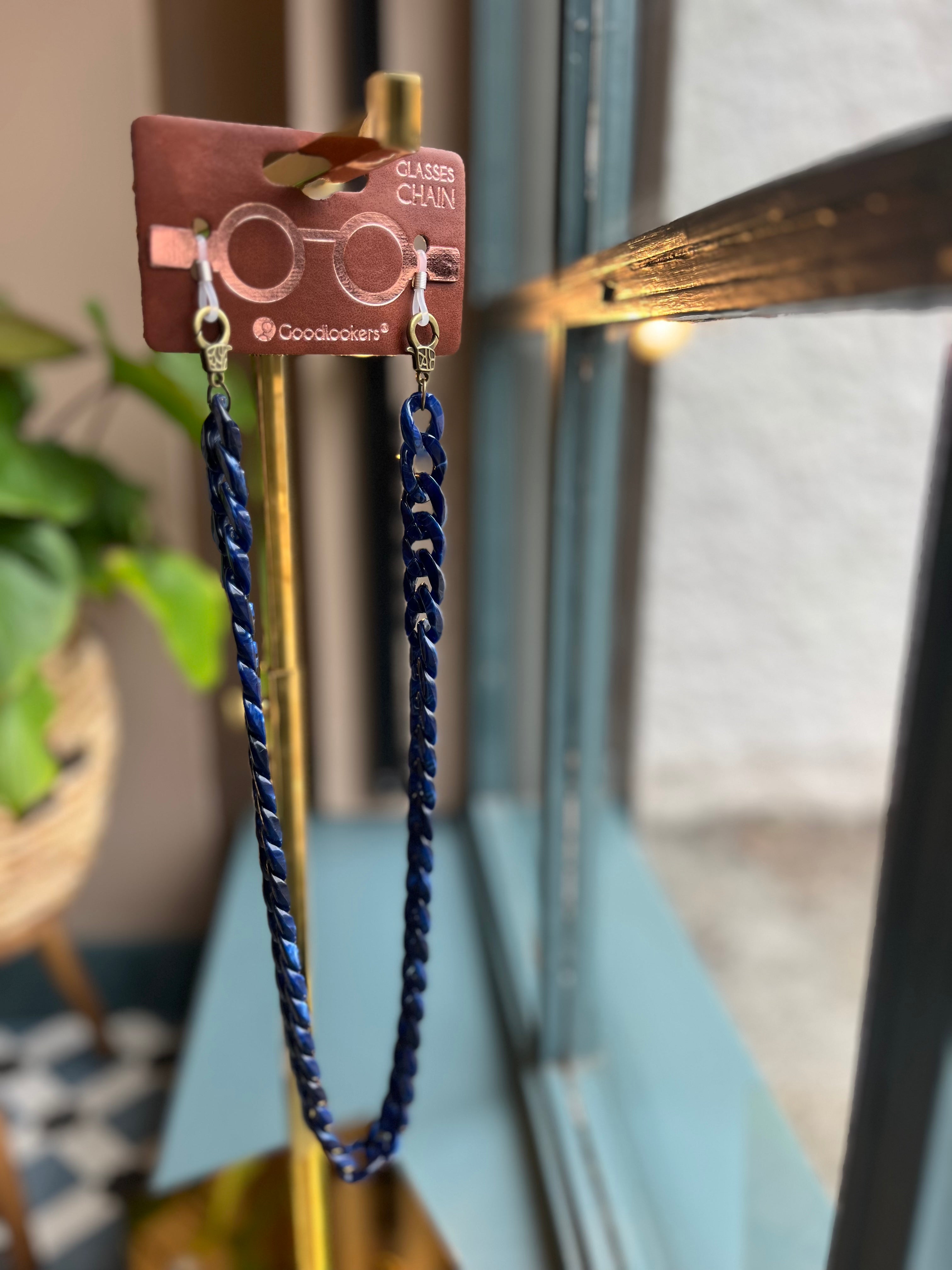 Link Glasses Chain - Blue Marble
