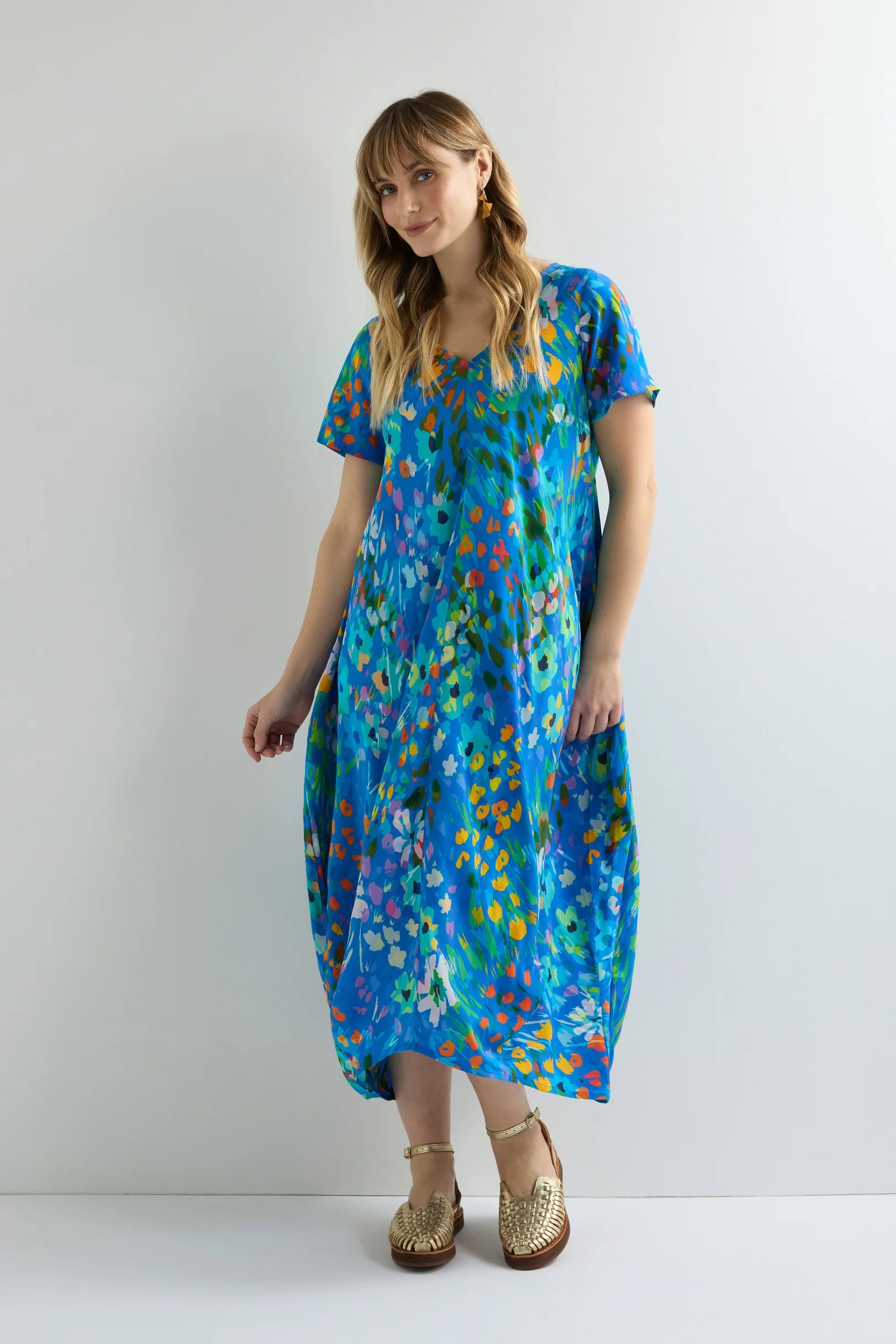 Abstract Painted Garden Dress - Multi