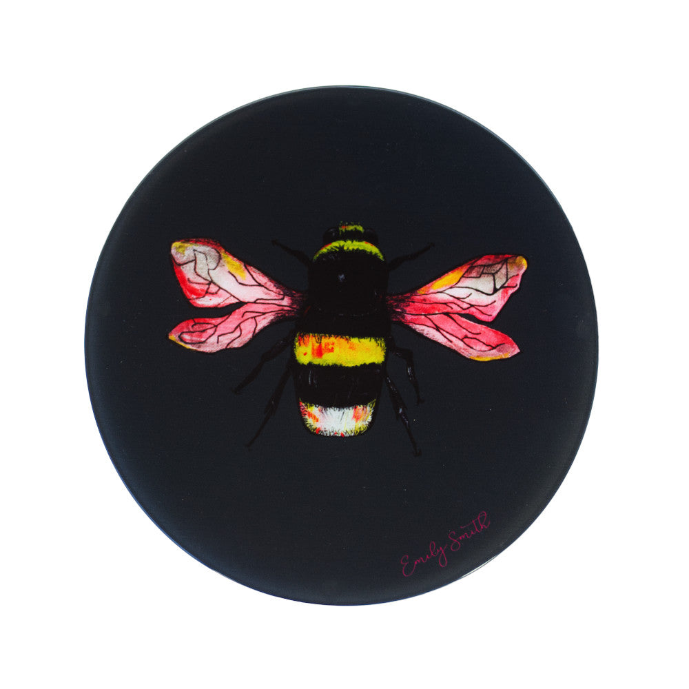 Bella Bee Glass Platter - Navy