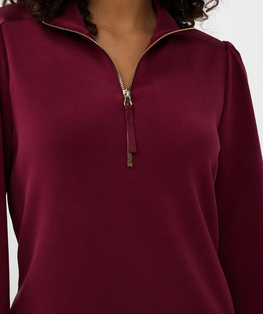 Dress Zipp Col Modal - Wine