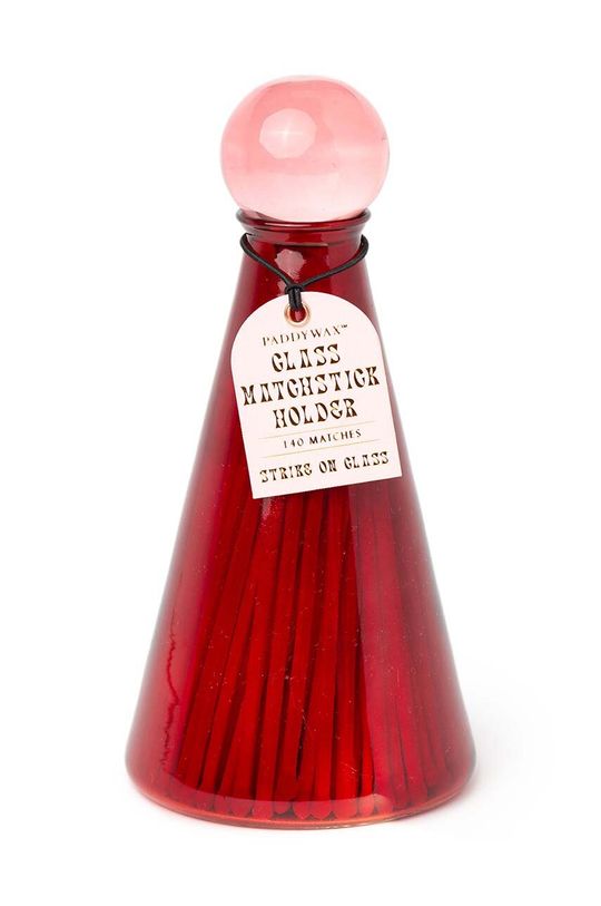 Glass Match Holder - Volcano Red