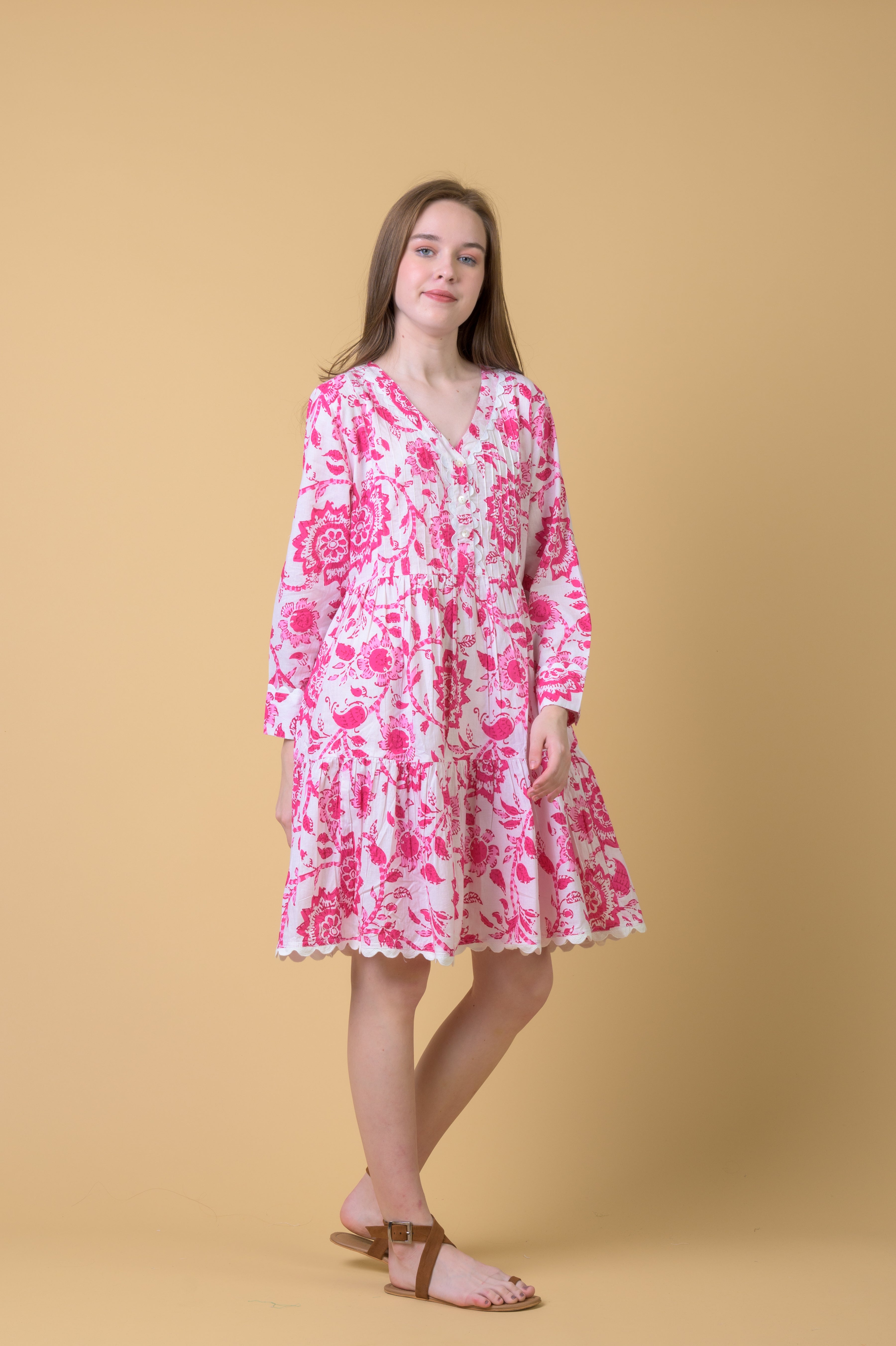 Weston Floral dress - Pink/White