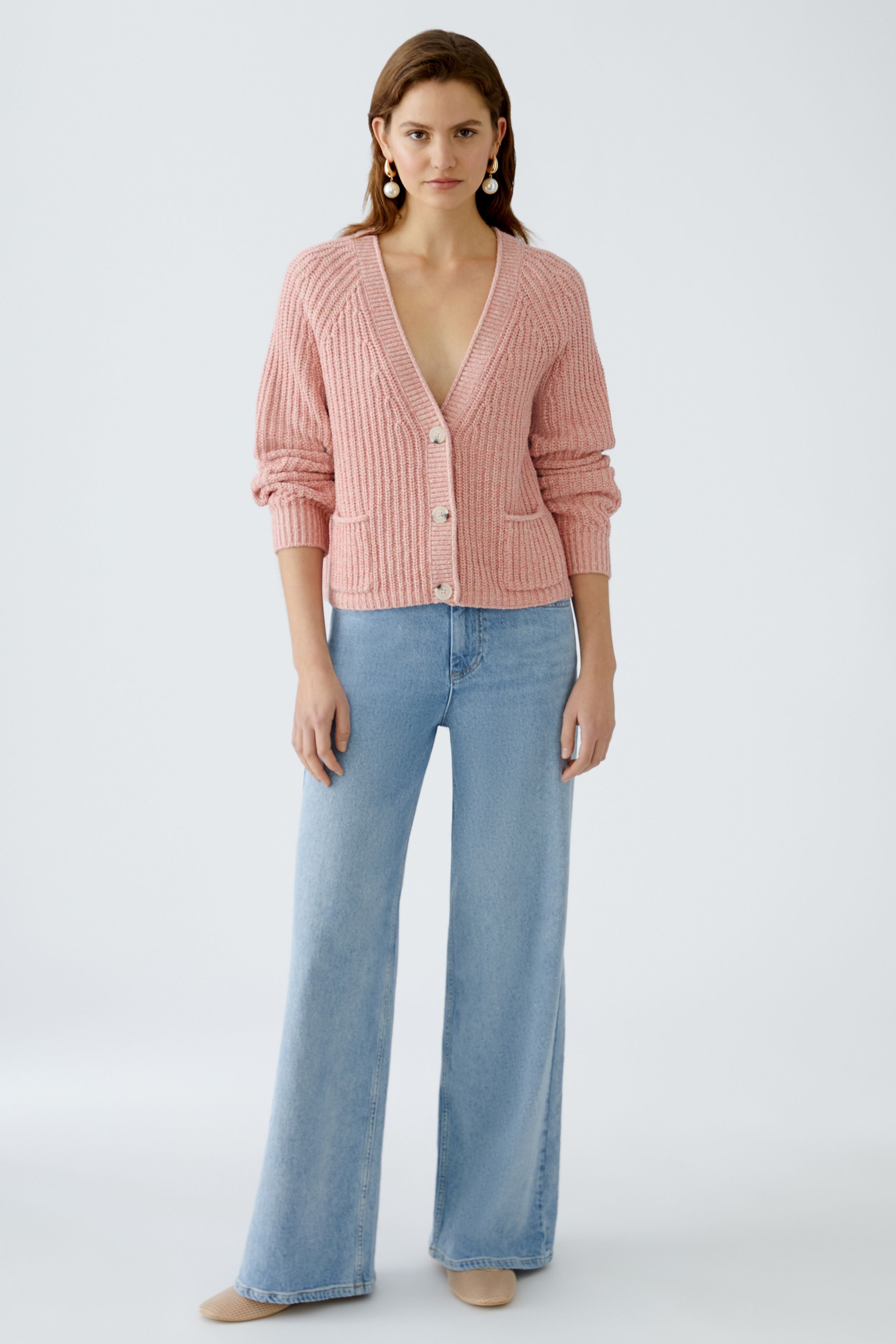 Cable Knit Cardigan - Pink