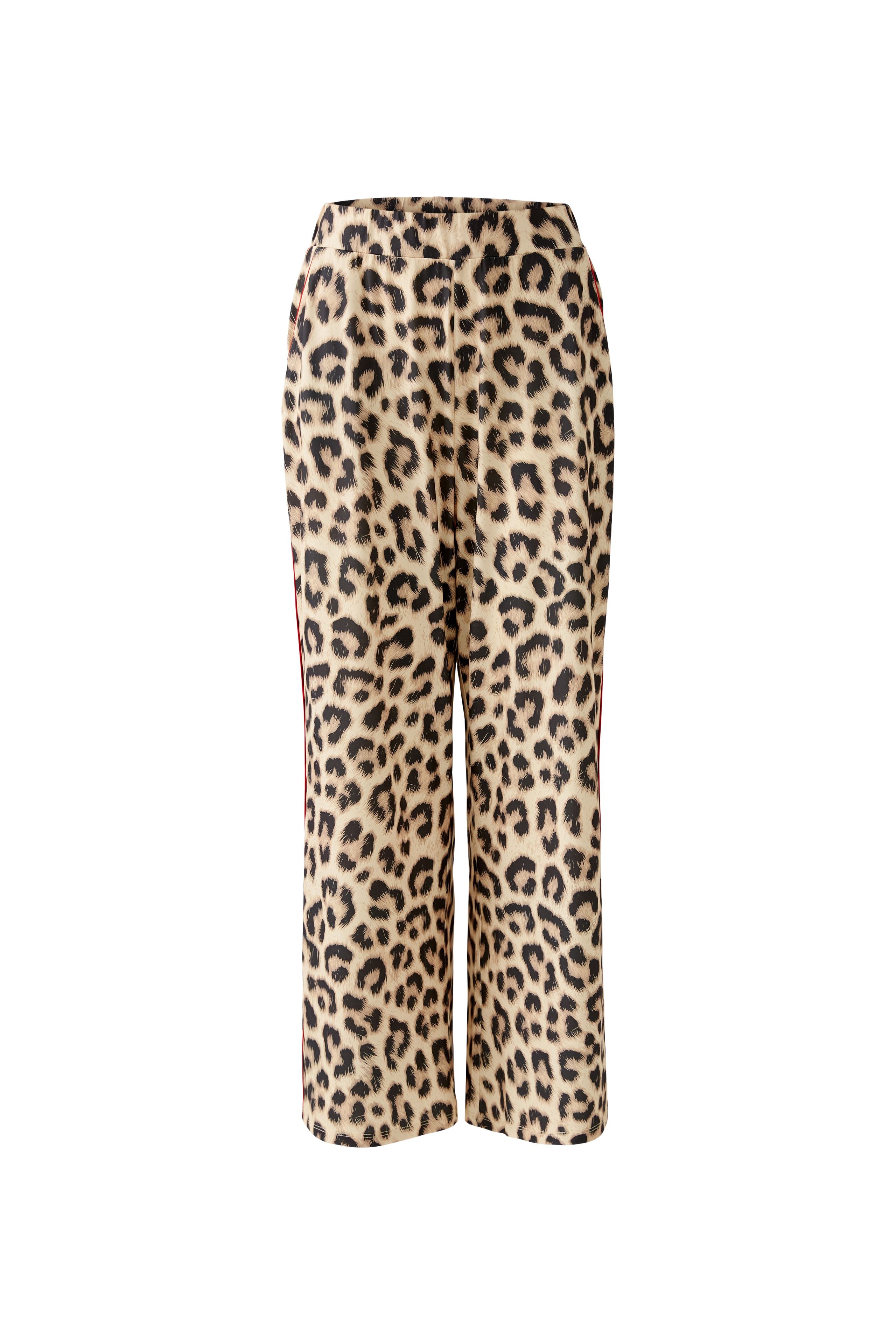 Wide Leg Trousers - Leopard Print