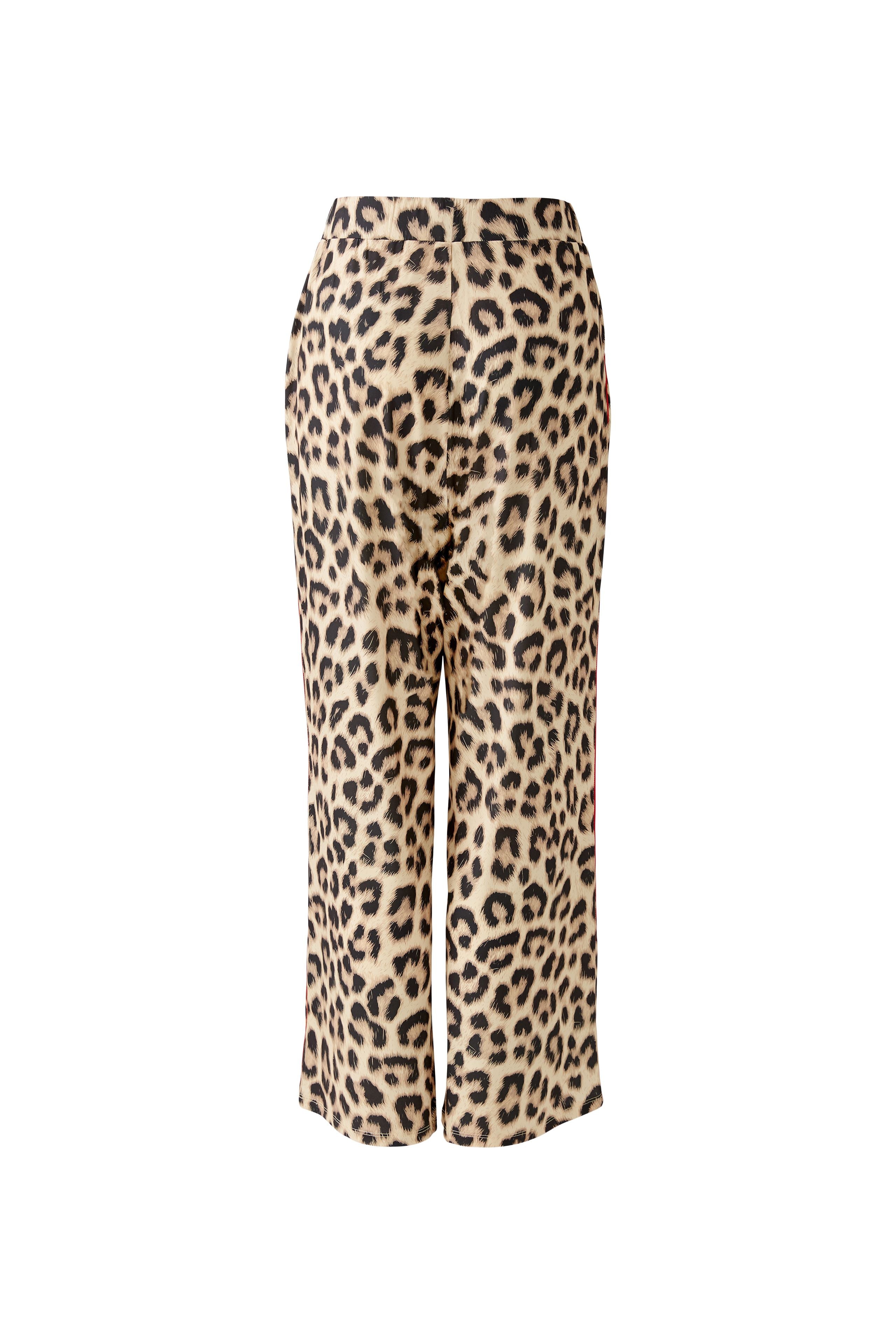 Wide Leg Trousers - Leopard Print
