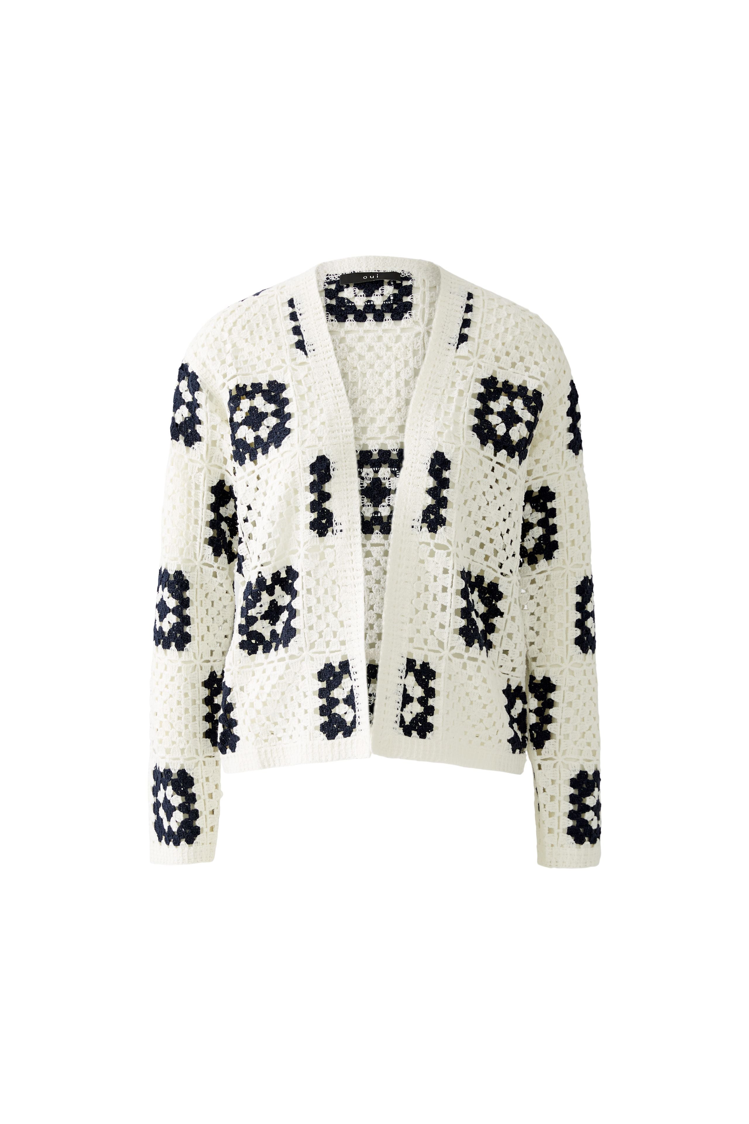 Crotchet Cardigan - White/Blue