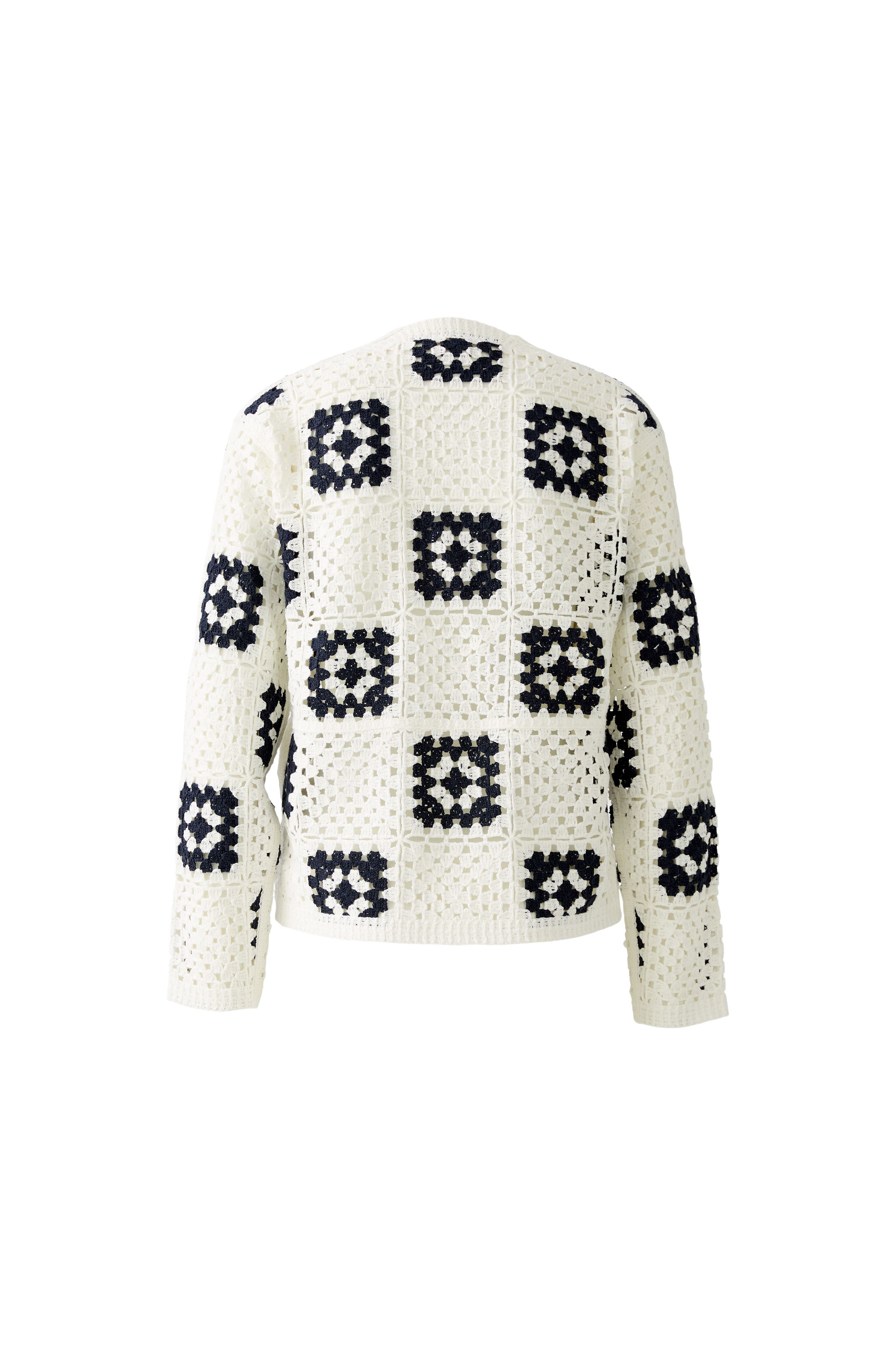 Crotchet Cardigan - White/Blue