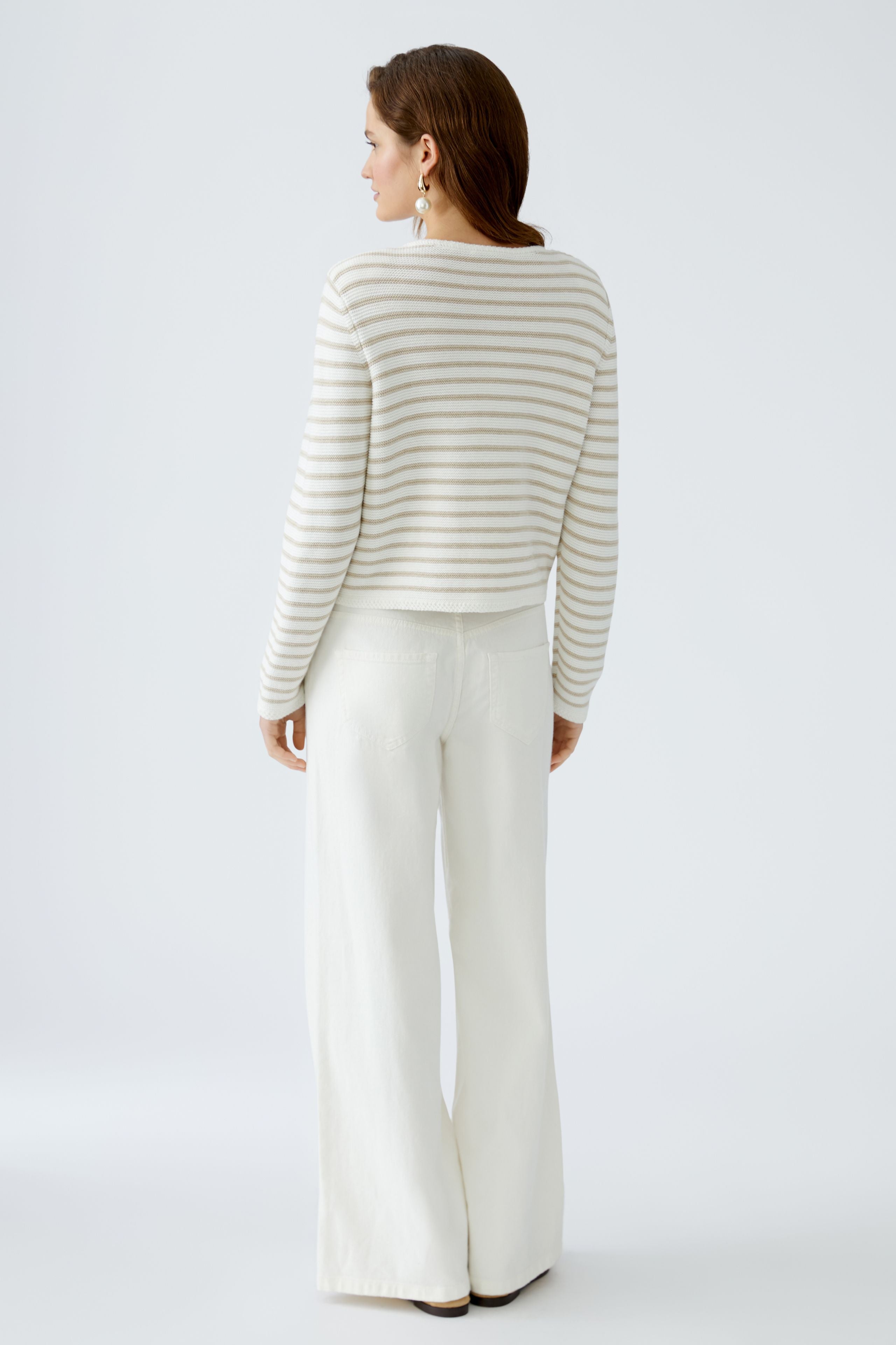Striped Cardigan - White/Cream
