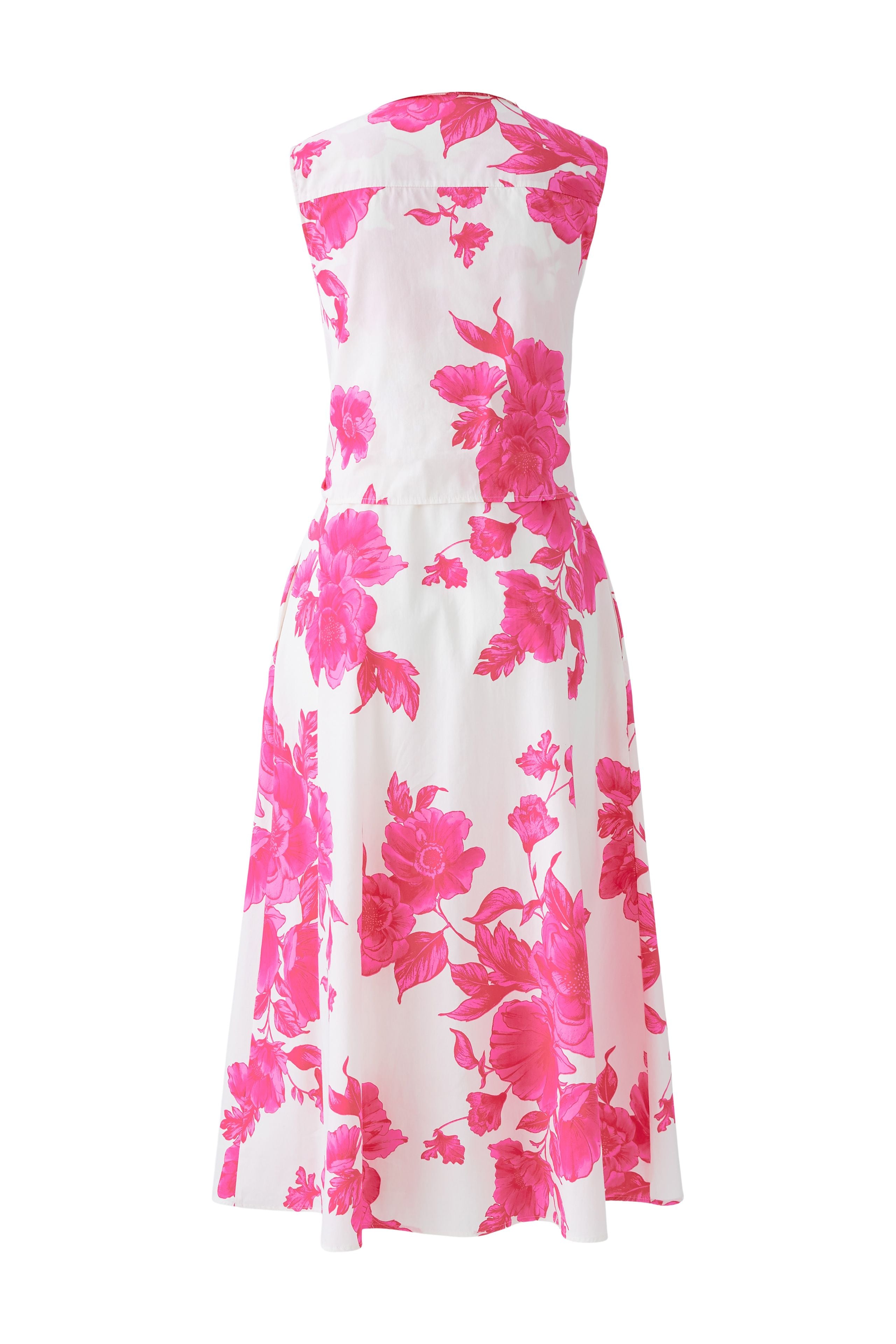 Floral Shirt Dress - White/Pink