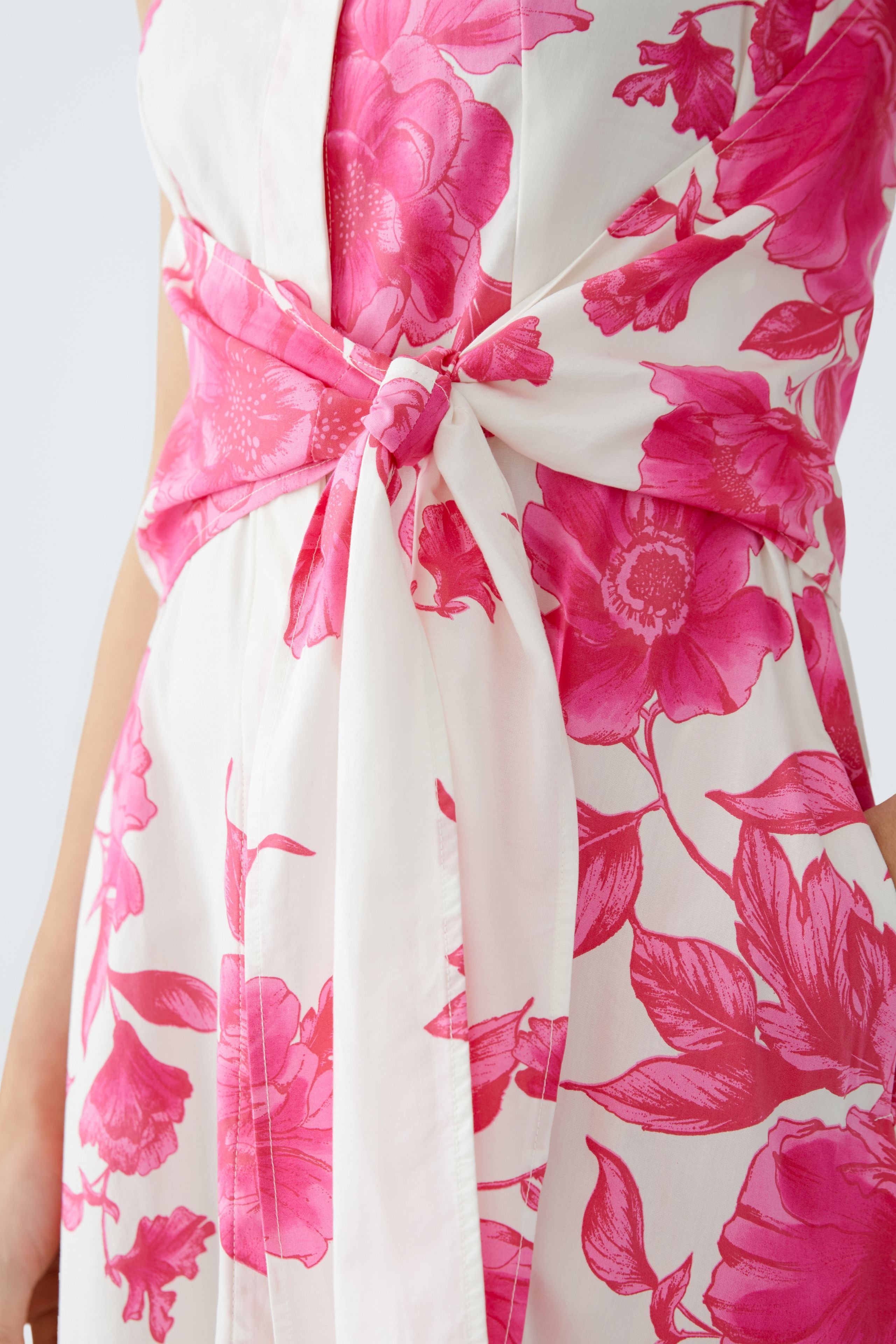 Floral Shirt Dress - White/Pink