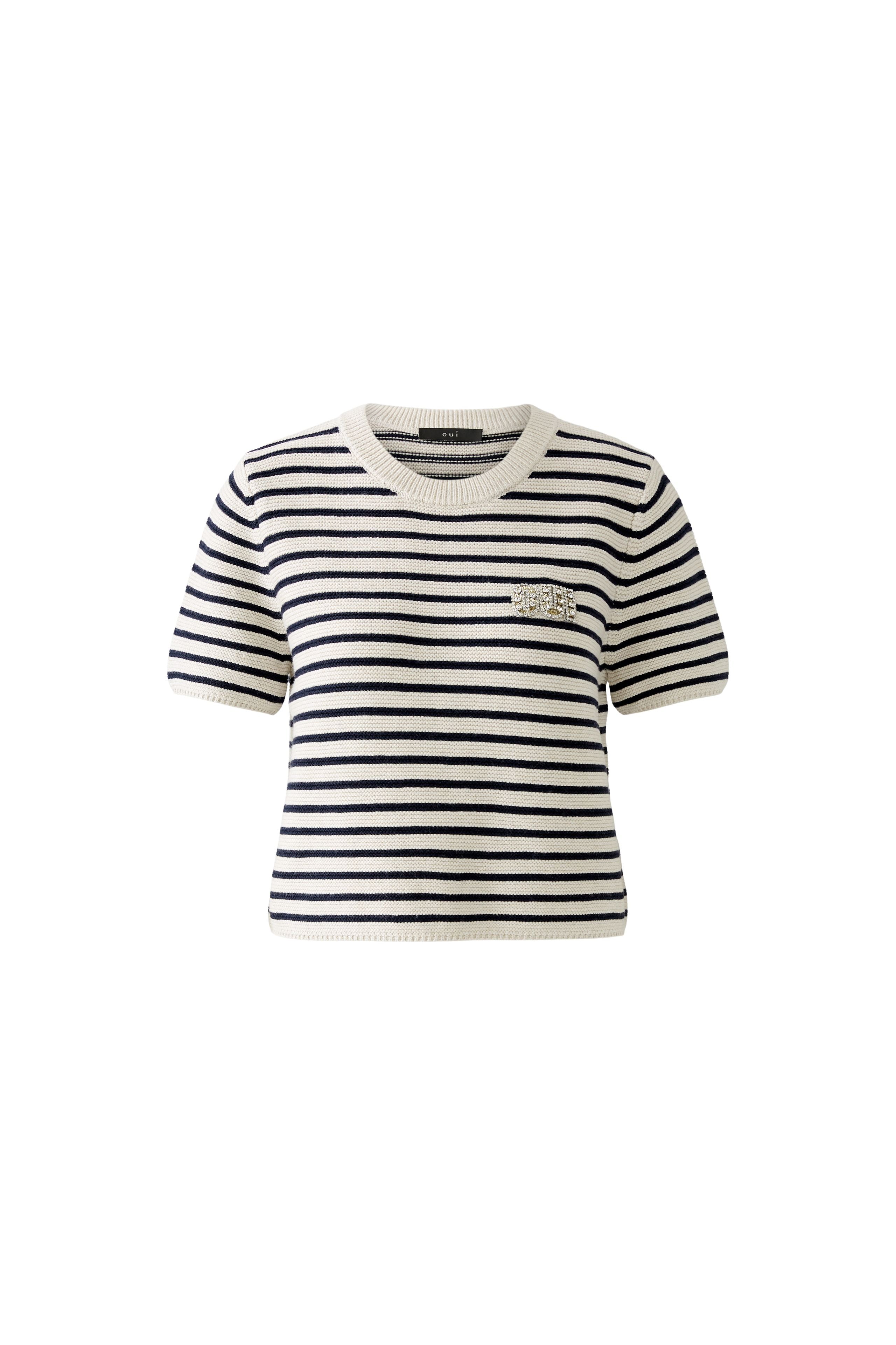 Short-Sleeved Jumper - Stone/Navy