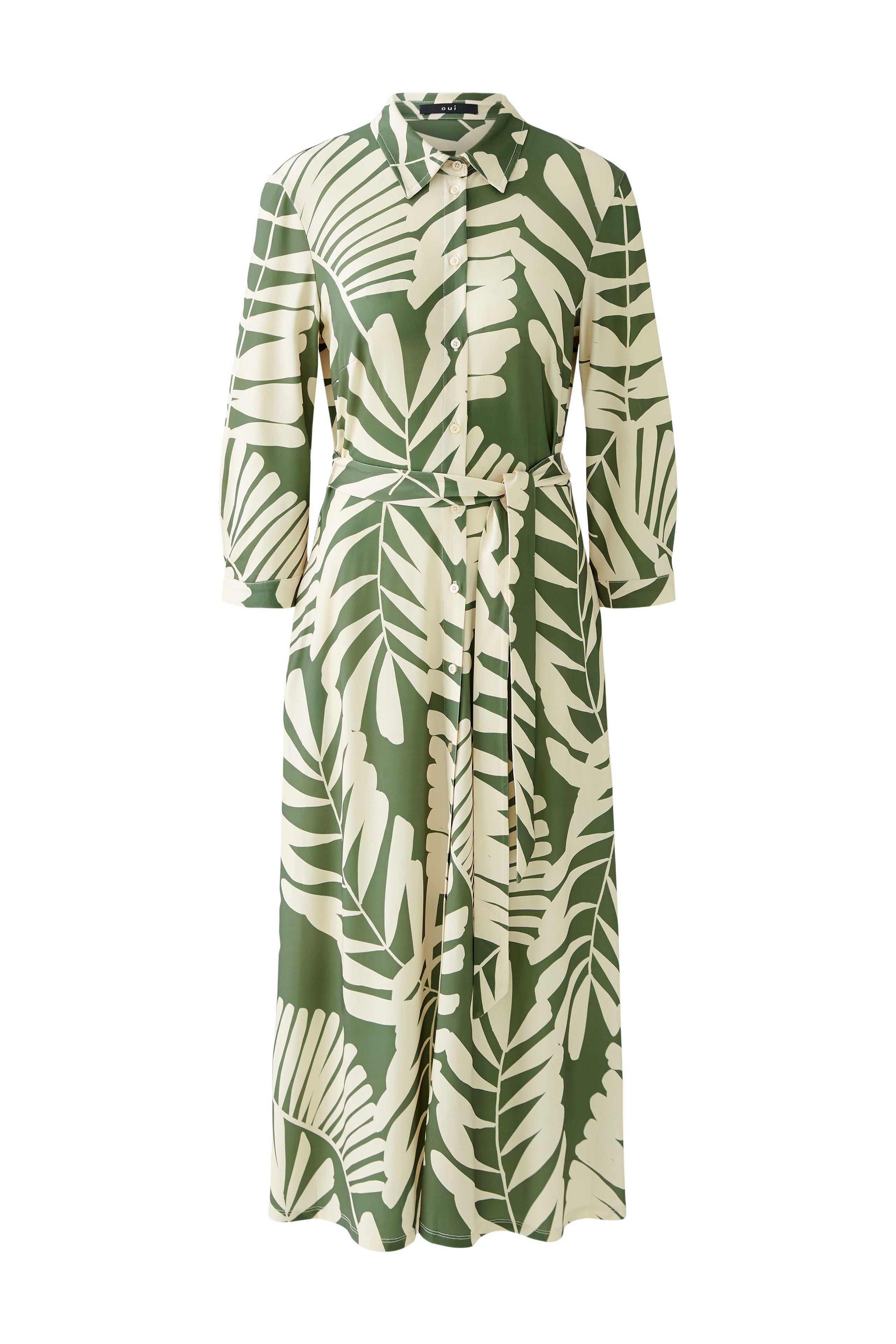 Shirt Floral Dress - Green/White