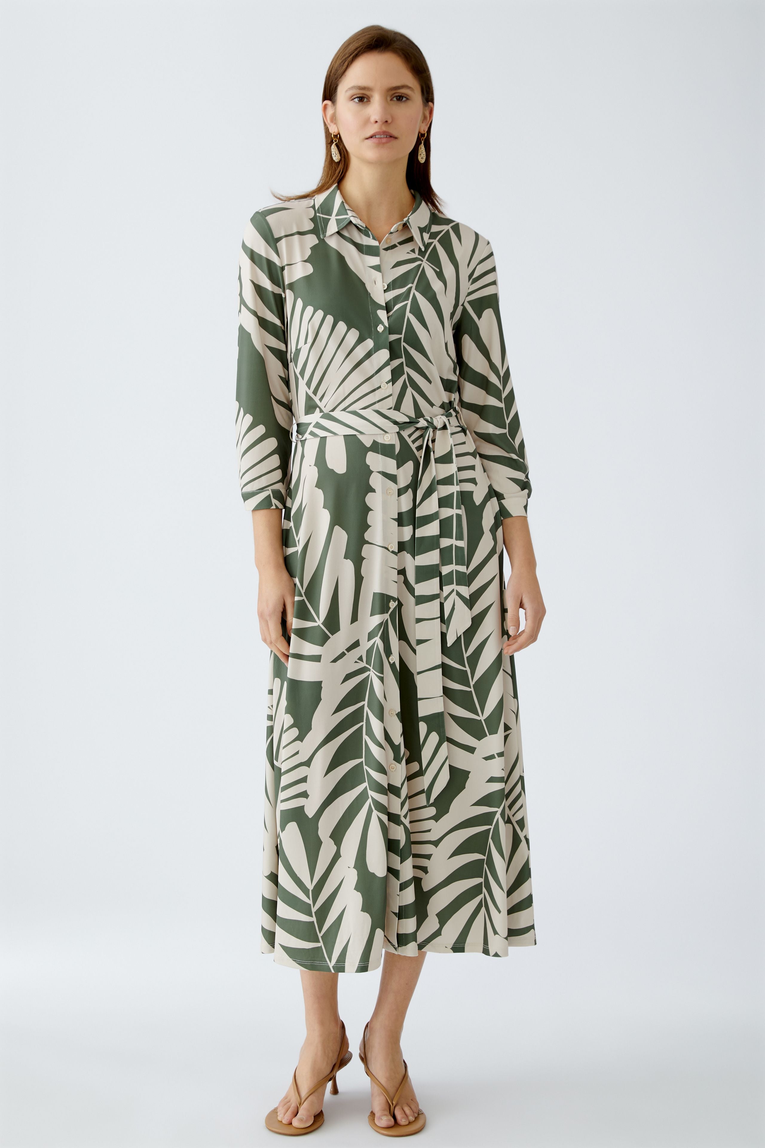 Shirt Floral Dress - Green/White