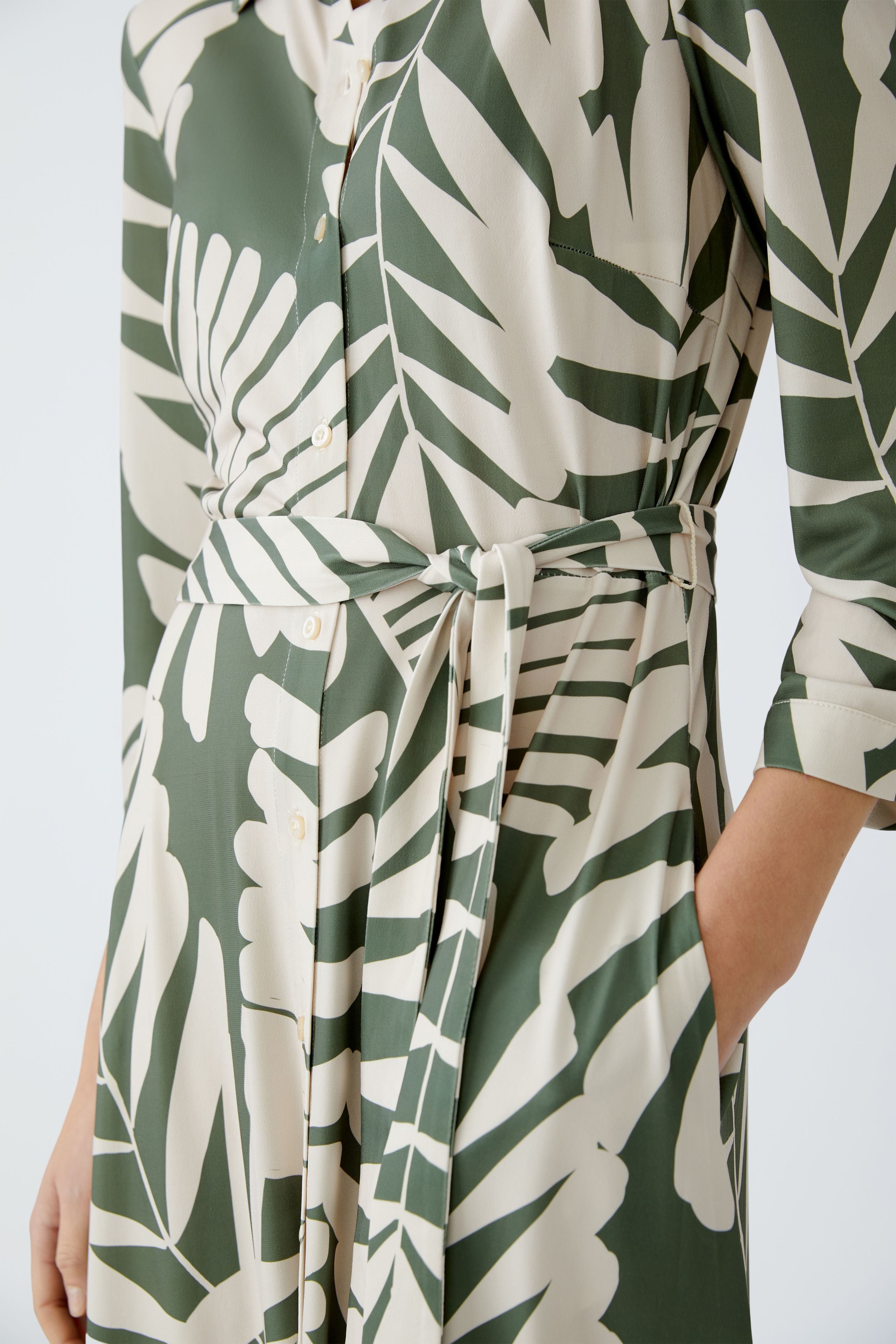 Shirt Floral Dress - Green/White