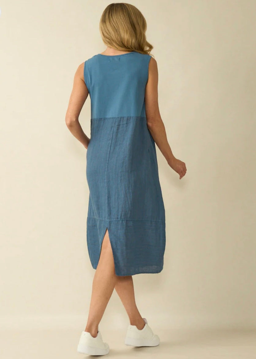 Linen Dress - Blue