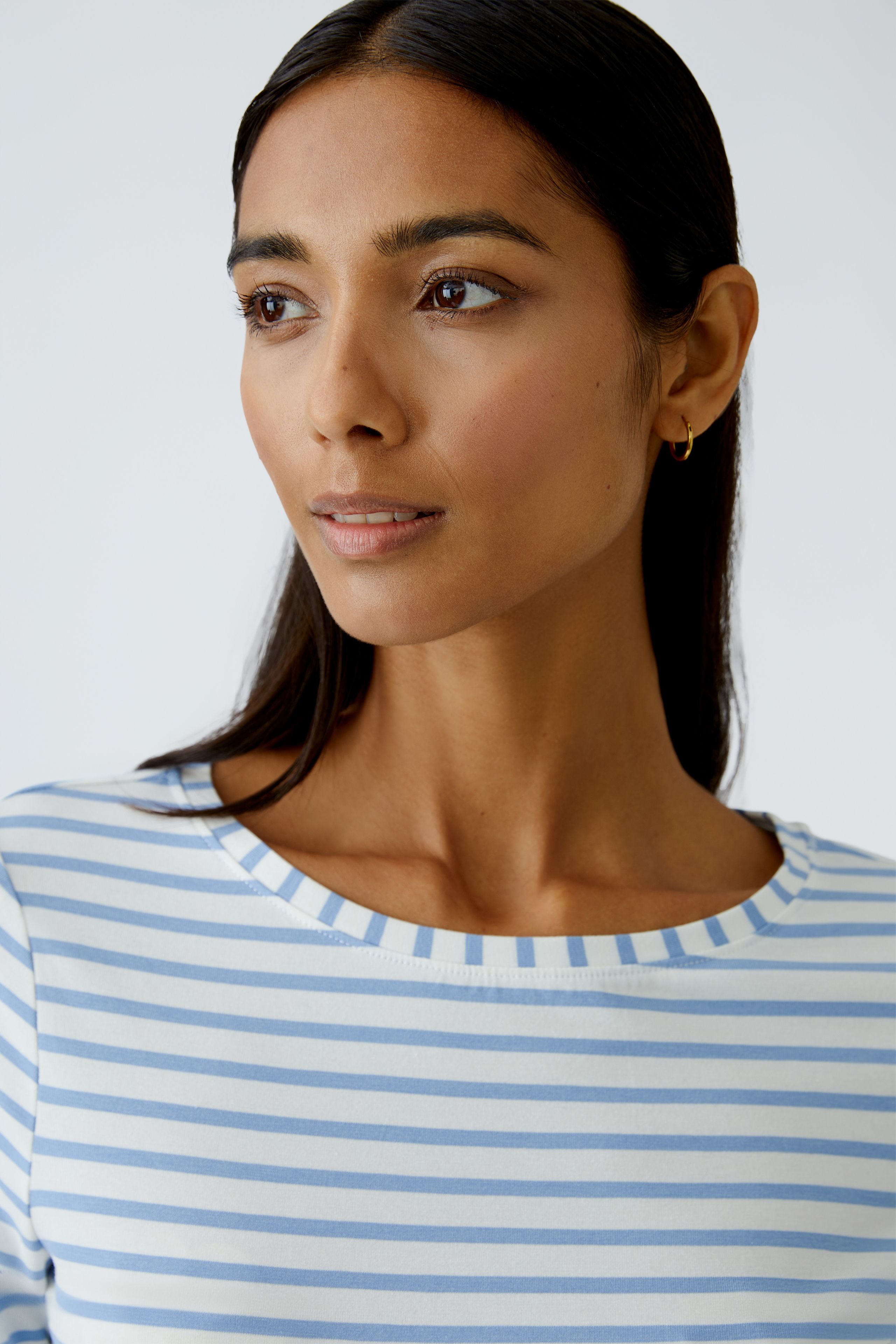 Striped Long Sleeve Top - Blue/OffWhite