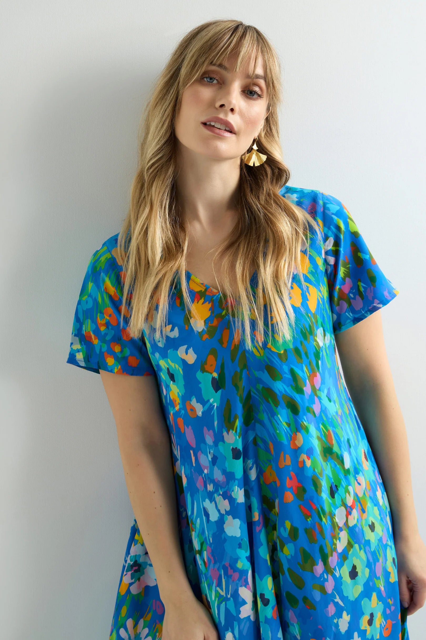 Abstract Painted Garden Dress - Multi