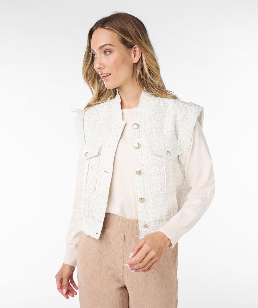 Tweed Waistcoat in Off White